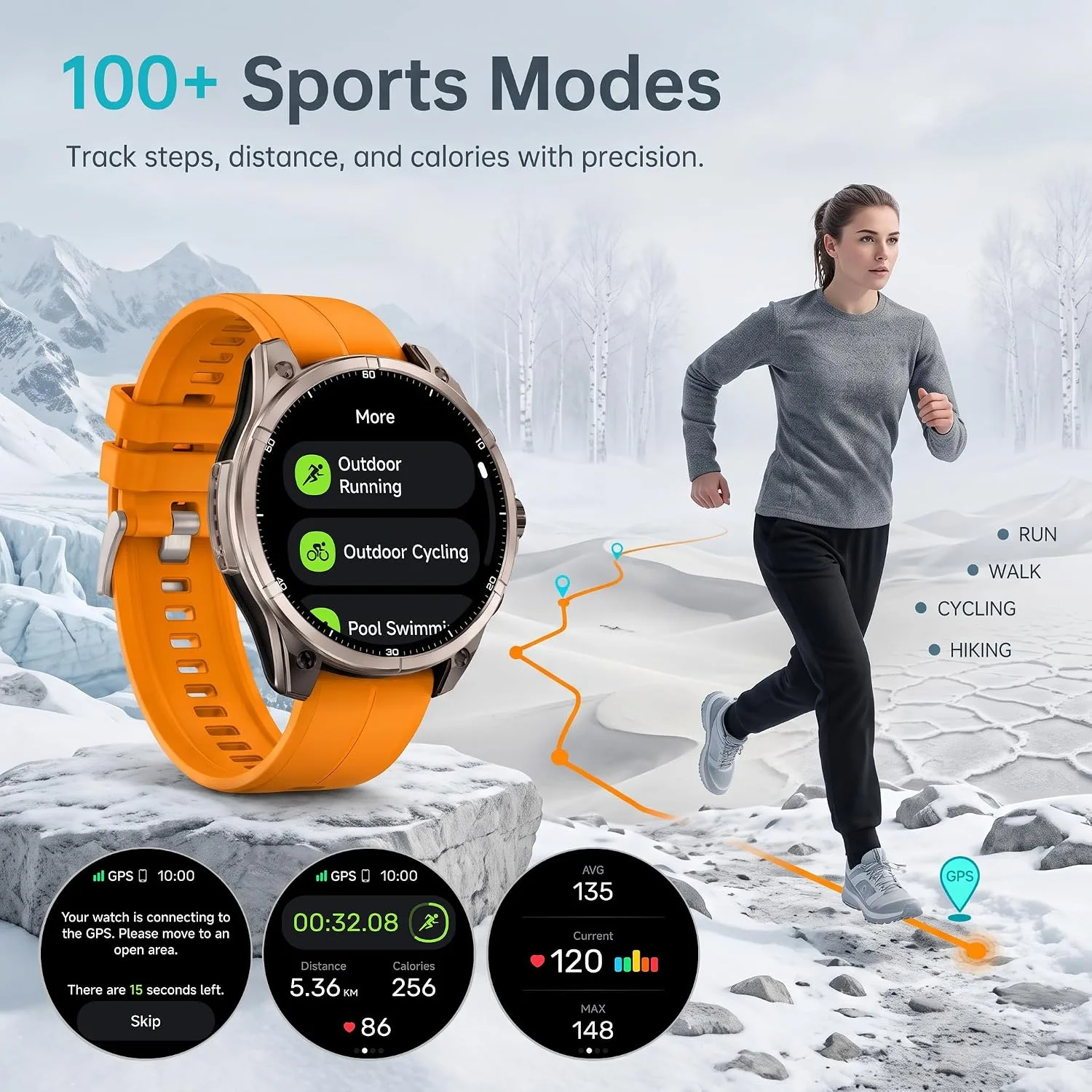 SOUYIE Smartwatch for Men GPS Fitness Tracker Bluetooth Call 15-Day Battery