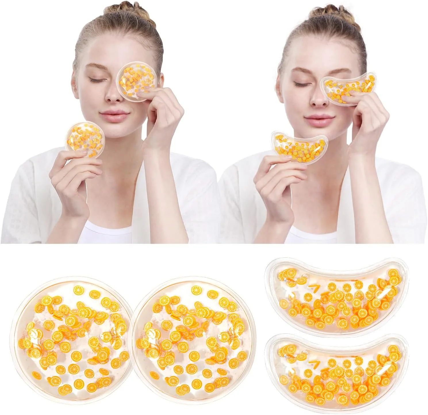 4PCS Gel Eye Ice Pack Set Reusable, Cold and Hot Compress for Eyes