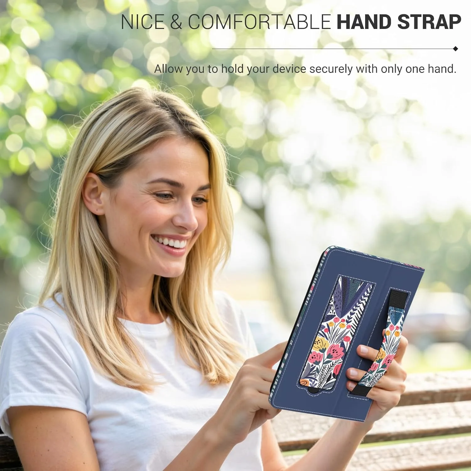 Moko Universal Case for 6 inch eReaders&Tablets,Blue Leaf Flower