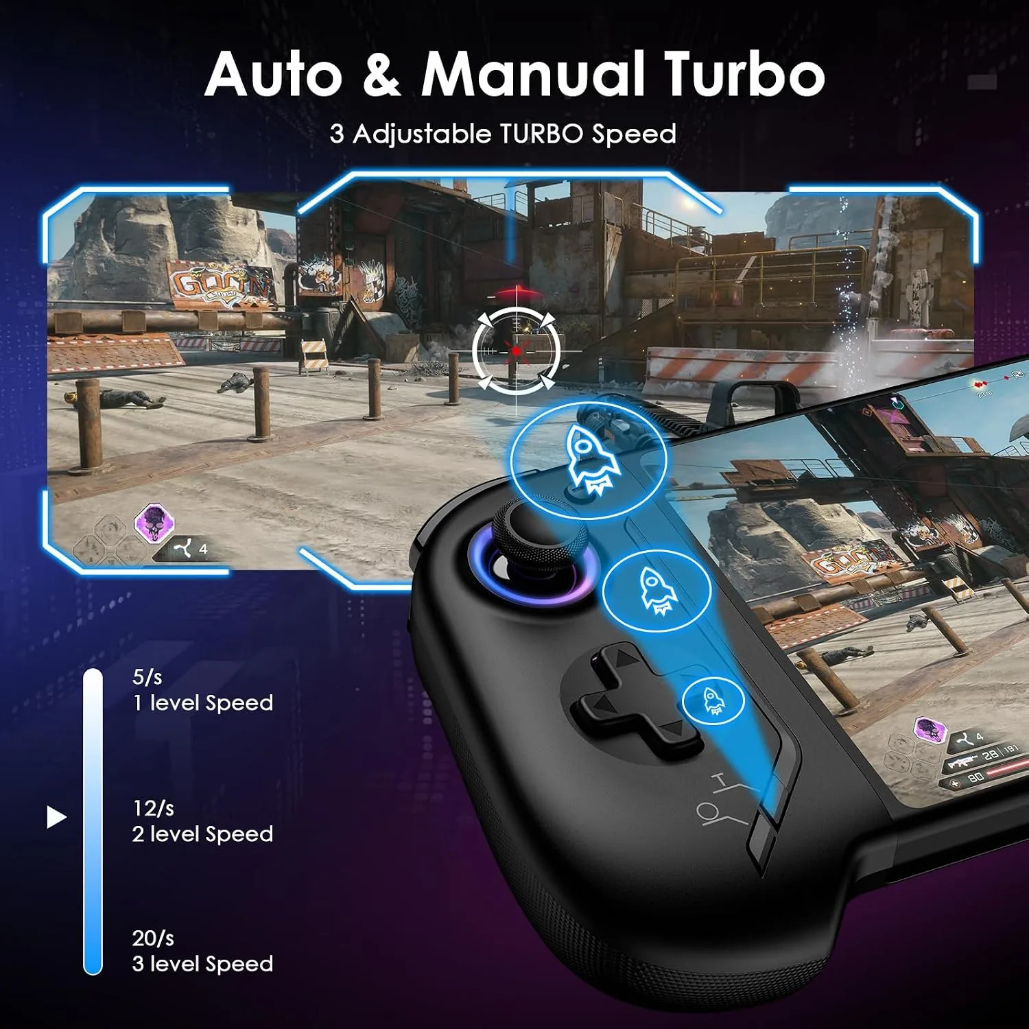 Moonag Switch Controllers Compatible with Nintendo Switch/OLED, Hall Effect One-Piece Controllers with 6-Axis Gyro, Motion Control, Wake-up, Dual Vibration, Turbo, 1000mAh Battery, Black