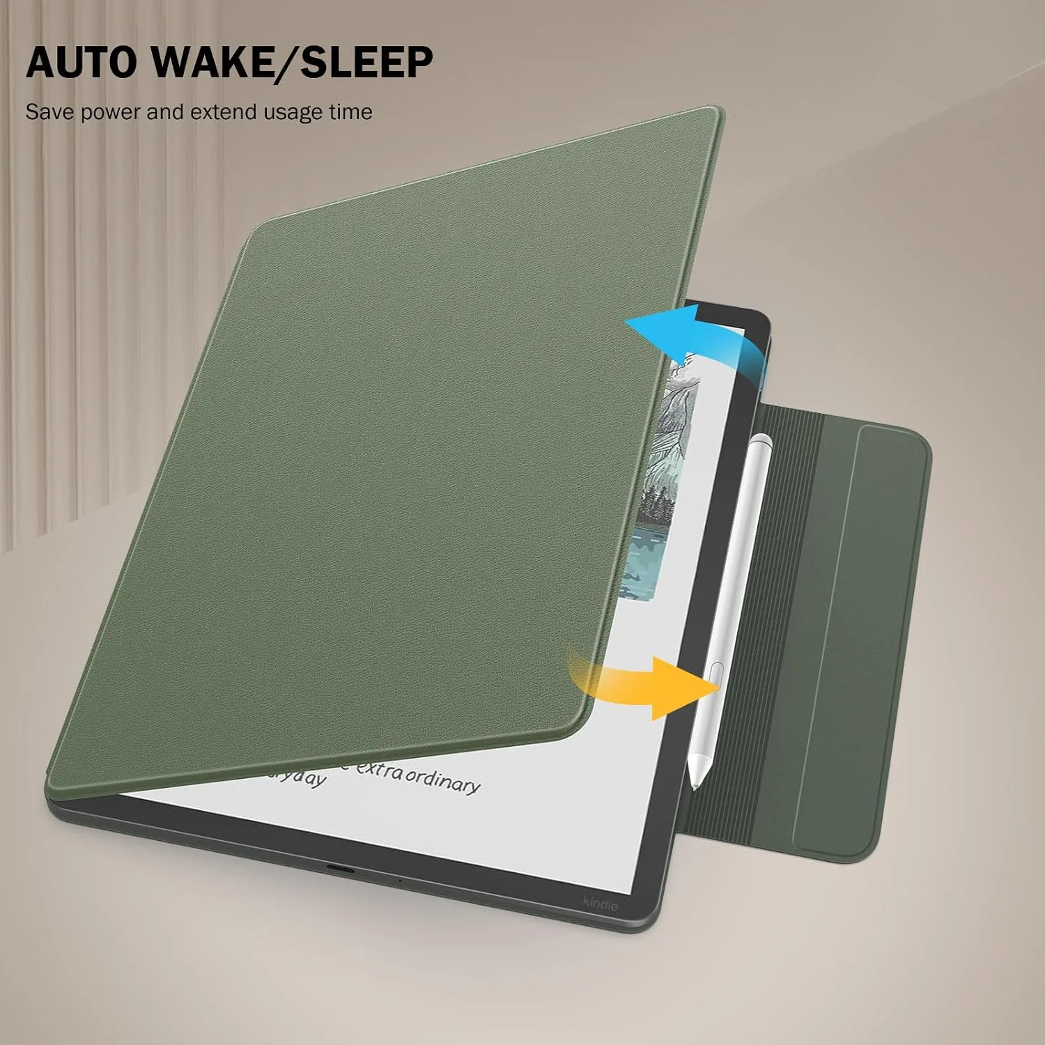 MoKo Magnetic Case for 11" Kindle Scribe 3rd & Colorsoft 1st, Celadon