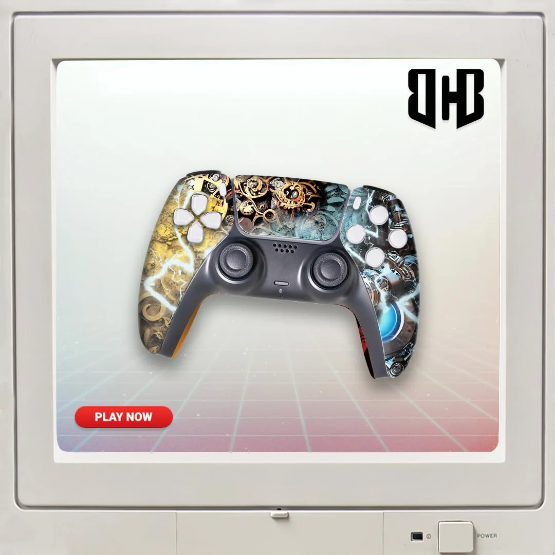 Dishonestty Custom PS-5 Controller Wireless compatible with Play-Station 5 Console by BCB Controllers | Proudly Customized in USA with Permanent HYDRODIP Printing(NOT JUST A SKIN)(MODDED)