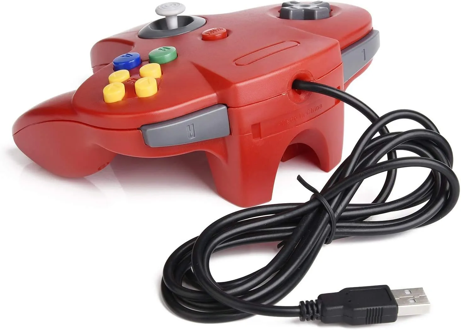 2 Pack Classic N64 Controller, miadore N64 Wired USB PC Game pad Joystick, N64 Bit USB Wired Game Stick Joy pad Controller for Windows PC MAC Linux Raspberry Pi 3 Sega Genesis (Gray/Red)