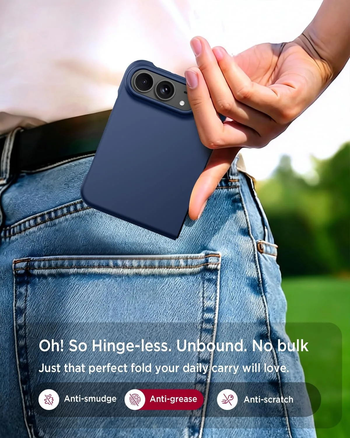 Miimall Anti-Spy for iPhone Duo Slim Case for Mag Safe [Built-in Privacy Screen Tempered Glass] Strong Magnet Military Grade Rugged Hard Thin Protective Cover for iPhone Duo 2026 Case Blue