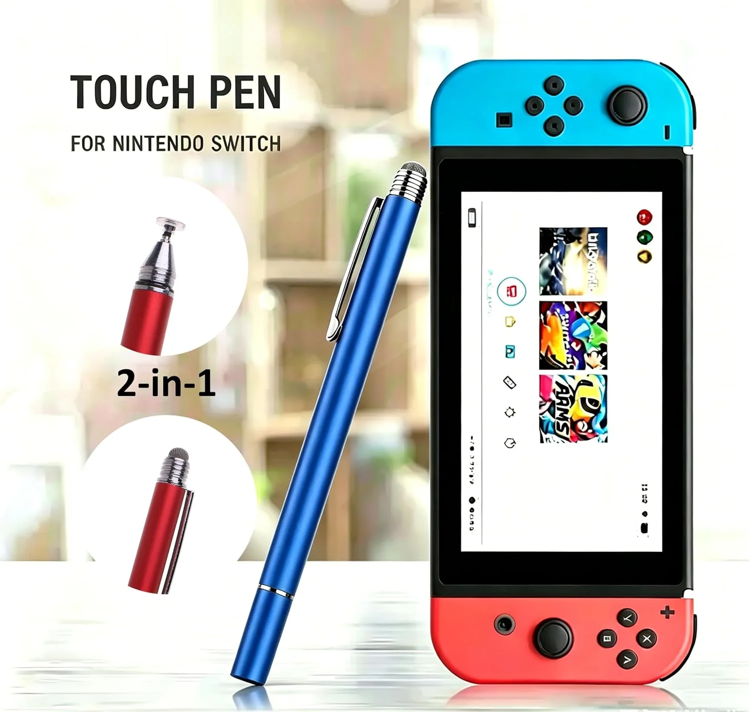 2-in-1 Stylus Pen for Nintendo Switch1/2/Lite/OLED, with Lanyard (DarkBlue)