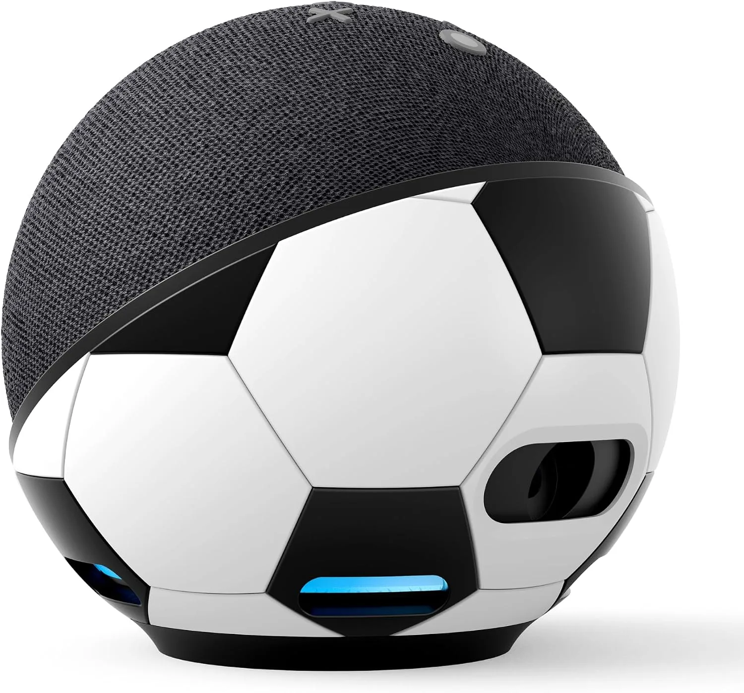 Echo Dot Bundle: Includes Echo Dot (5th Gen, 2022 release) | Charcoal and Made for Amazon Stand | Soccer Ball