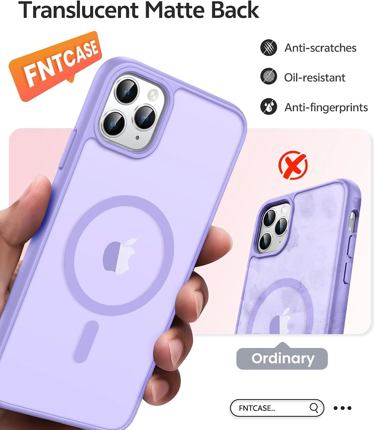 FNTCASE for iPhone 11 Pro Case, Fit for Magsafe, Light Purple