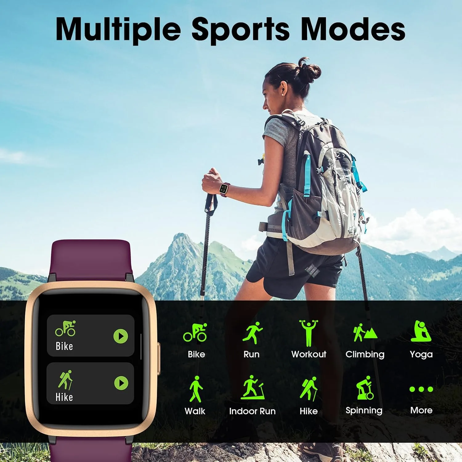 Smart Watch Fitness Tracker No APP No Phone Needed, Step Counter Watch