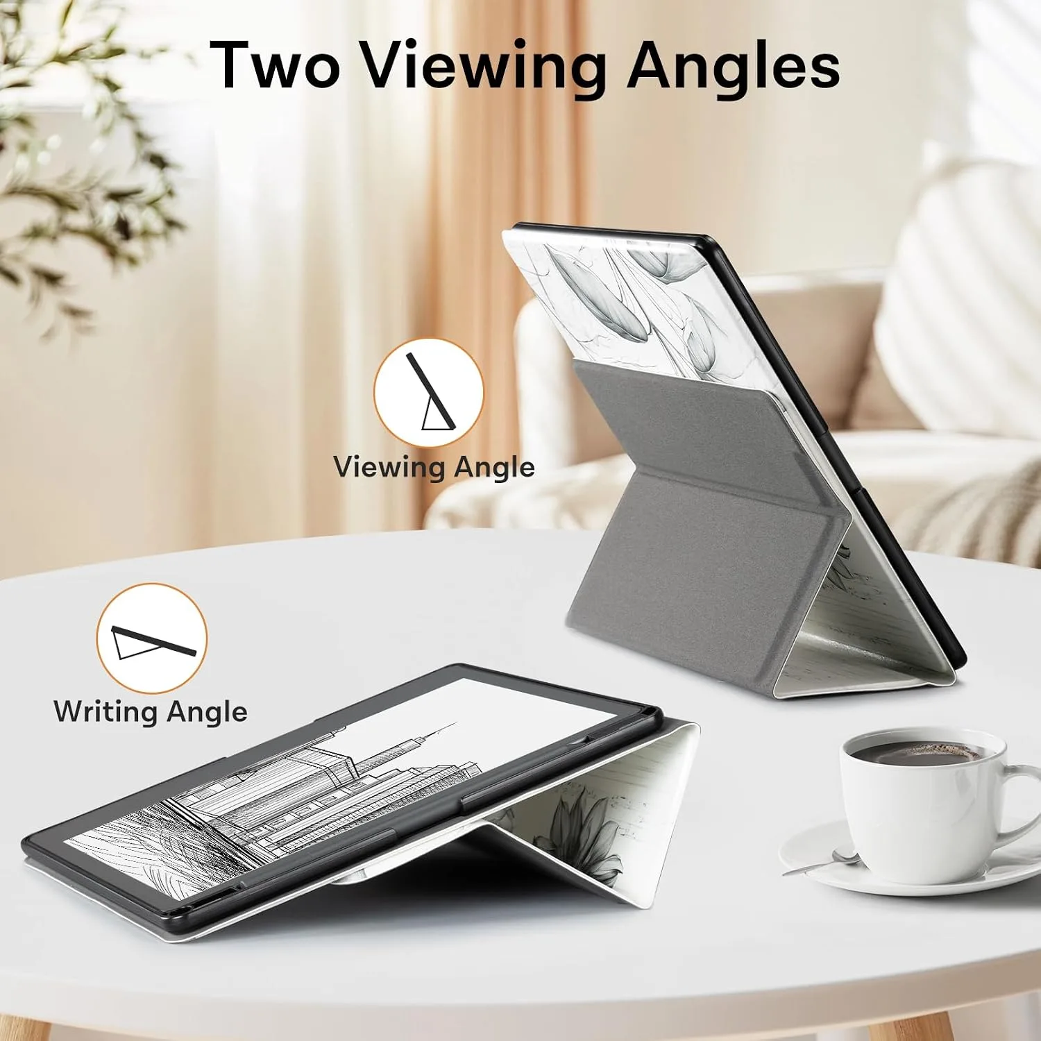 CoBak Stand Case for Kindle Scribe - Premium Folio Leather Cover with Pen Holder, Auto Sleep/Wake - Compatible with 10.2 Inch Kindle Scribe (2022/2024 Release)