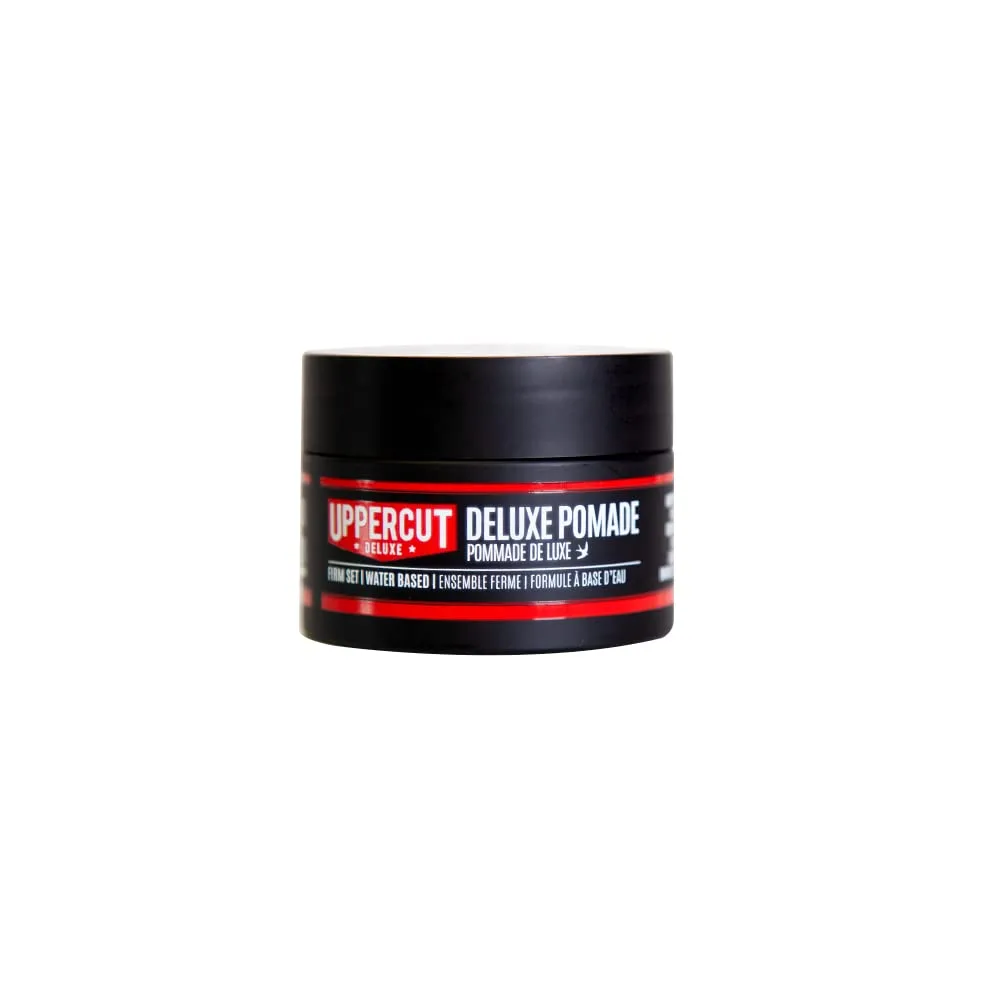 UPPERCUT DELUXE Deluxe Pomade, Midi 0.9 oz / 30g - Strong Hold, High Shine Hair Pomade – Water-Based, Easy Washout – Classic Barber Styling for Slick Backs, Side Parts & Pompadours