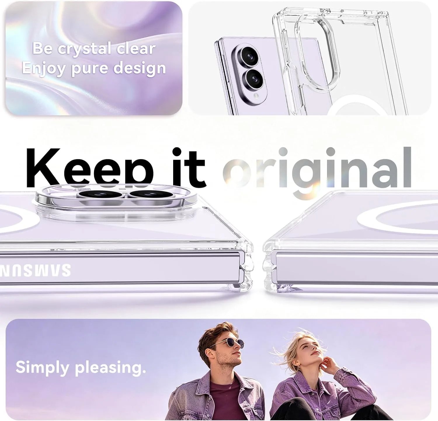 YINLAI for Samsung Galaxy Z Fold 8 Case 7.6" 2026, Clear