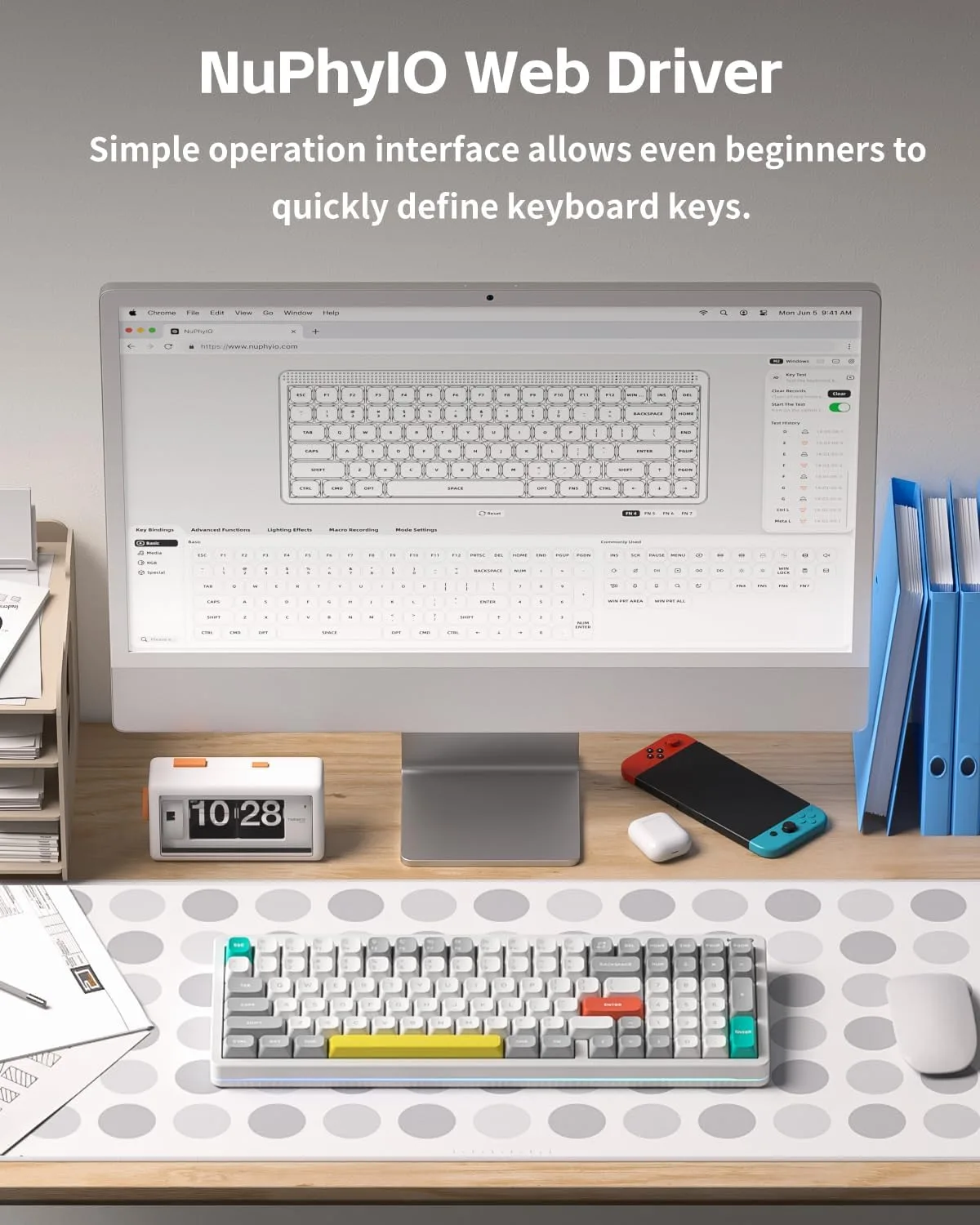 NuPhy Halo V2 IO Wireless Mechanical Keyboard with PBT Keycaps,Hot Swappable Custom Gaming Keyboard,Aluminum Alloy Frame,RGB Backlit,Gasket Structure,BT5.0/USB-C/2.4GHz Low Latency Office Keyboards