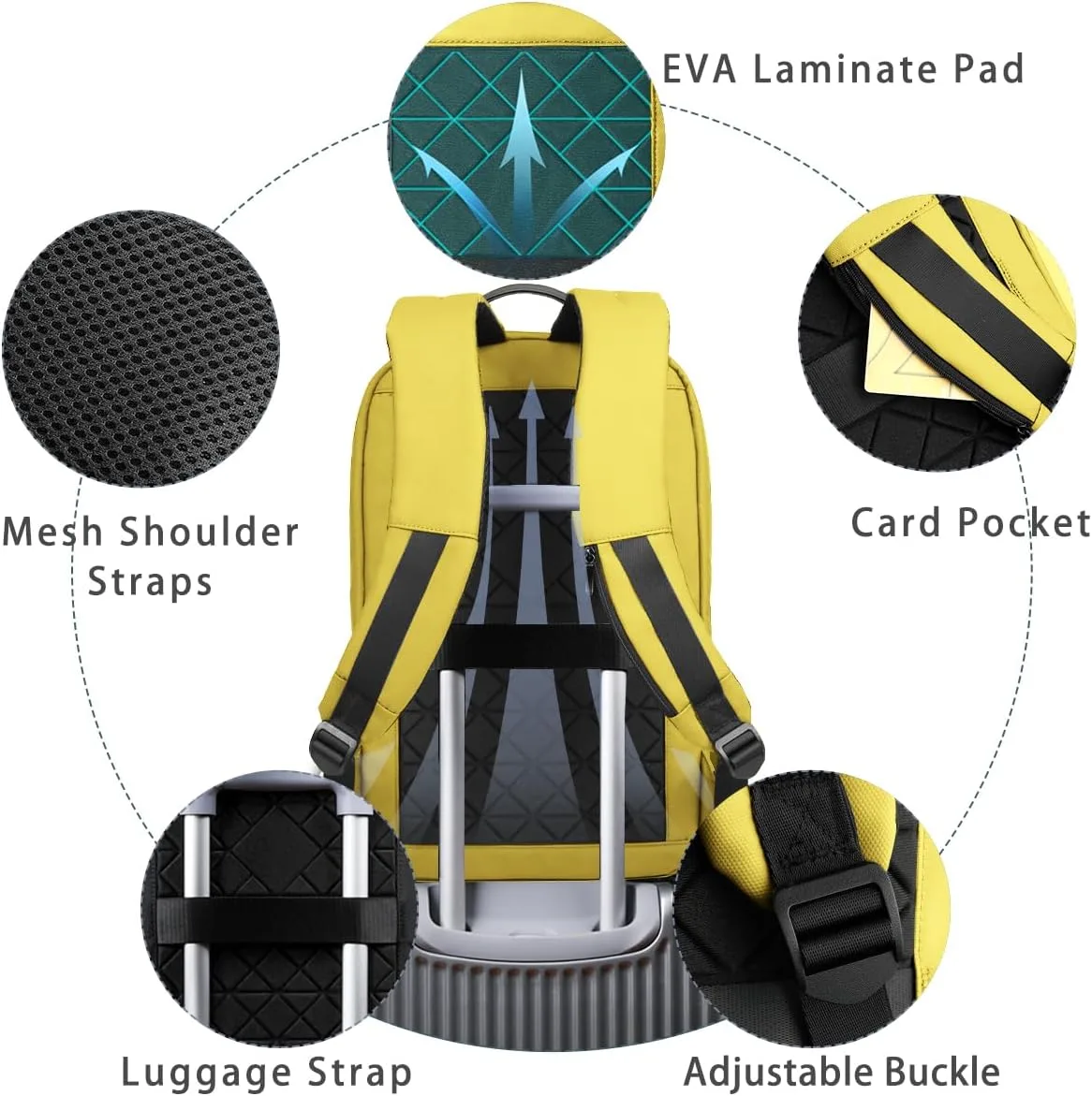 hk Backpack for Men, Business Slim Computer Bag for 15.6 Inch Laptop
