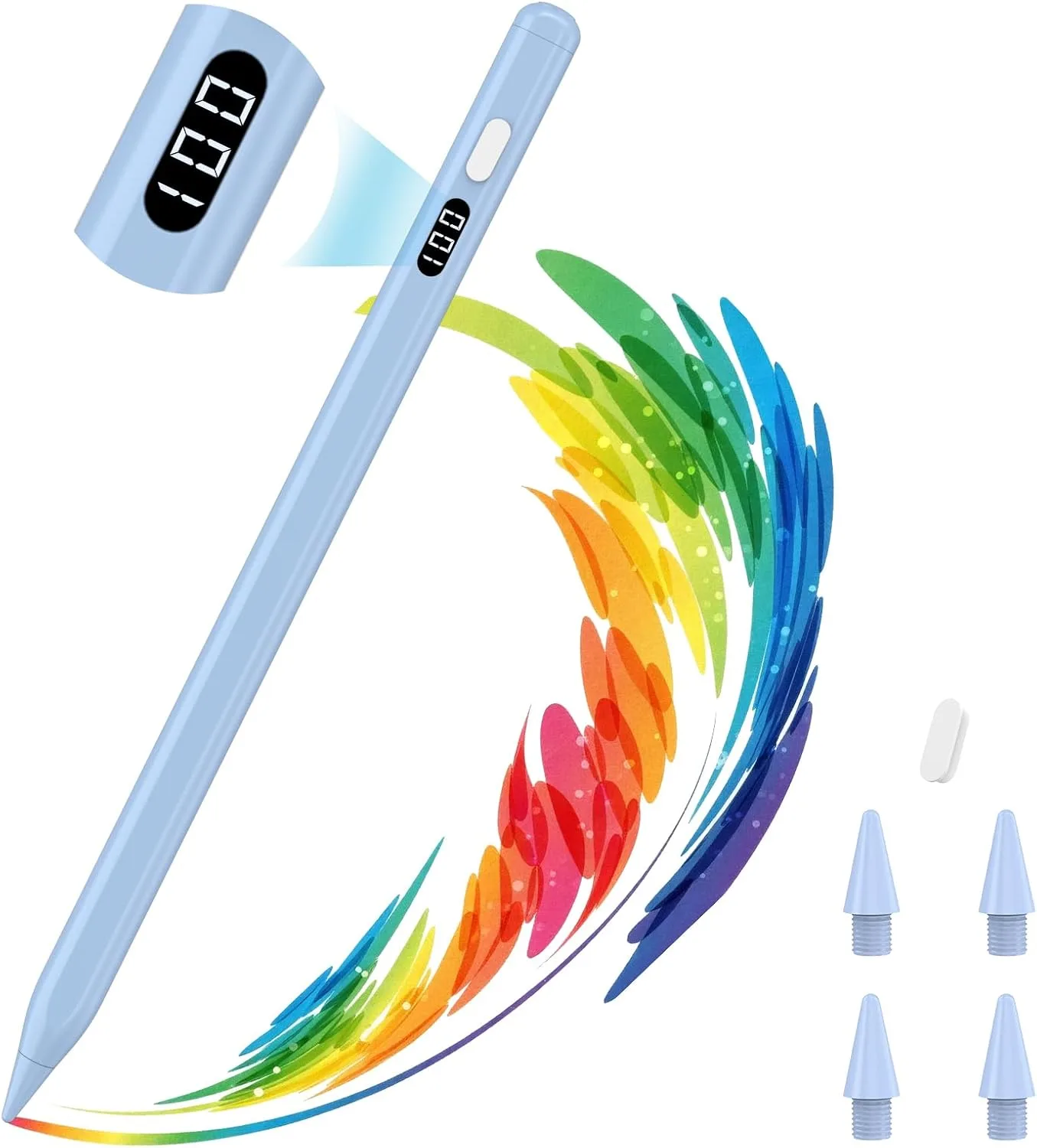 Lápiz Stylus MoKo para iPad 2018-2026 con carga USB-C y pantalla LED