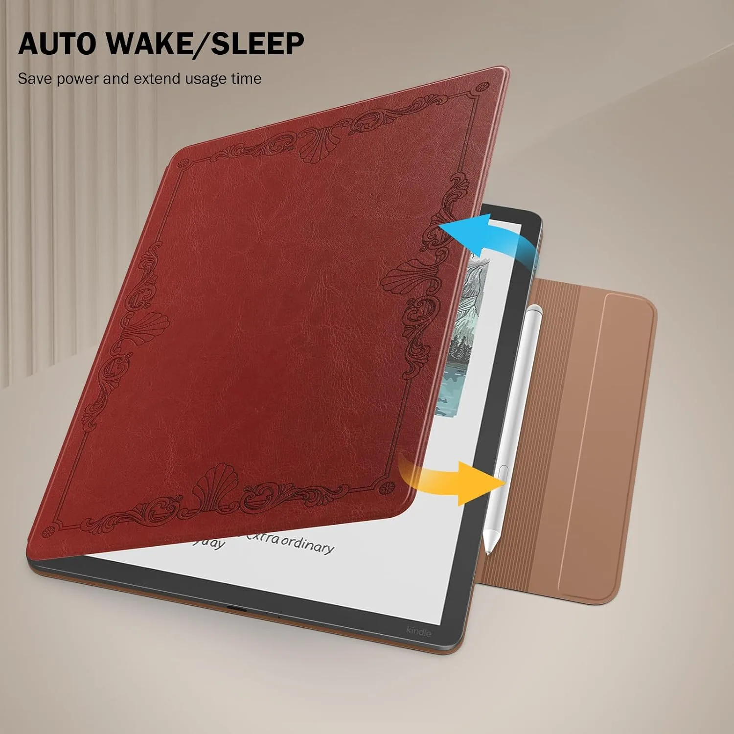 MoKo Magnetic Case for 11" Kindle Scribe 3rd & Colorsoft 1st, Vintage Style