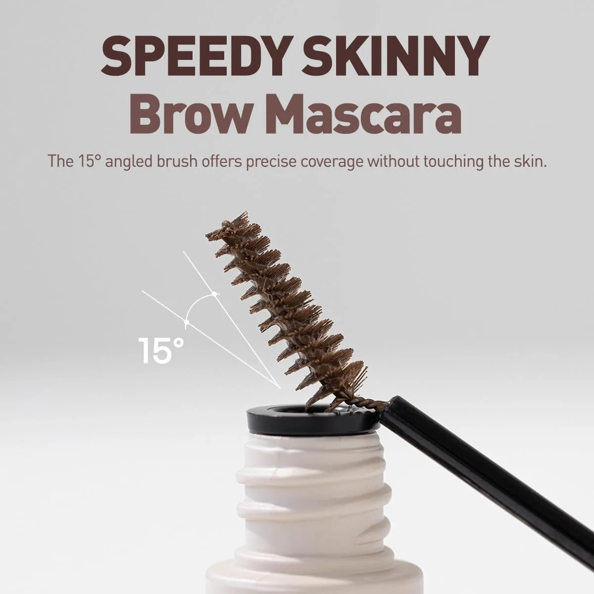 PERIPERA Speedy Skinny Brow Mascara (04 ASH BROWN), Tinted Eyebrow Mascara with Slim Precision Brush, Clump-Free Natural Brows, K Beauty, Korean Makeup