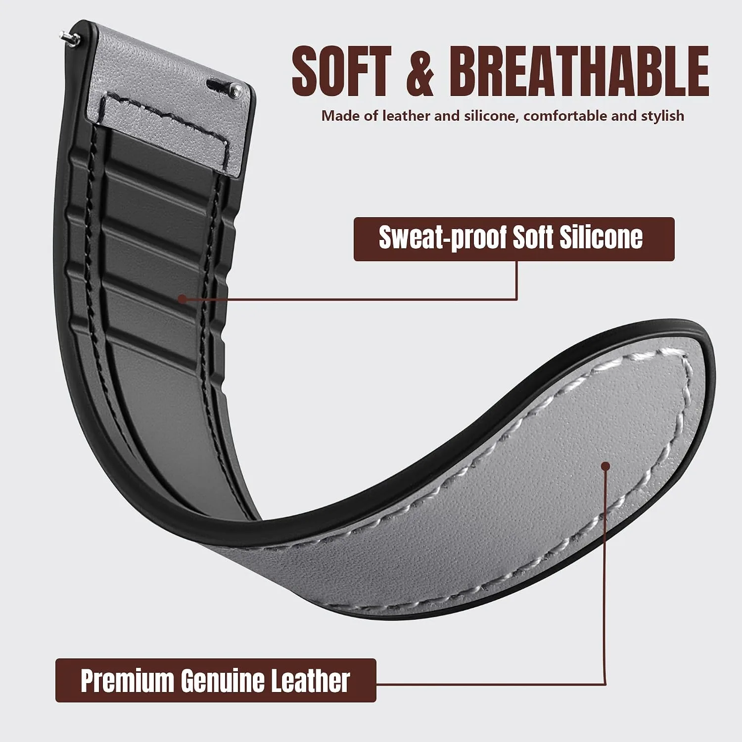 Charlam Magnetic Leather Bands Compatible with Samsung Galaxy Watch 7 Band 6 5 4 FE Active 2 40mm 44mm/Watch 6/4 Classic/Watch 5 Pro/3, 20mm Genuine Leather Straps for Samsung Watch Bands Men Women