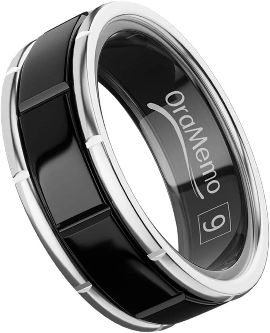 Smart Ring 1.0,Titanium Fitness Tracker for Men/Women,Gloss Black 9