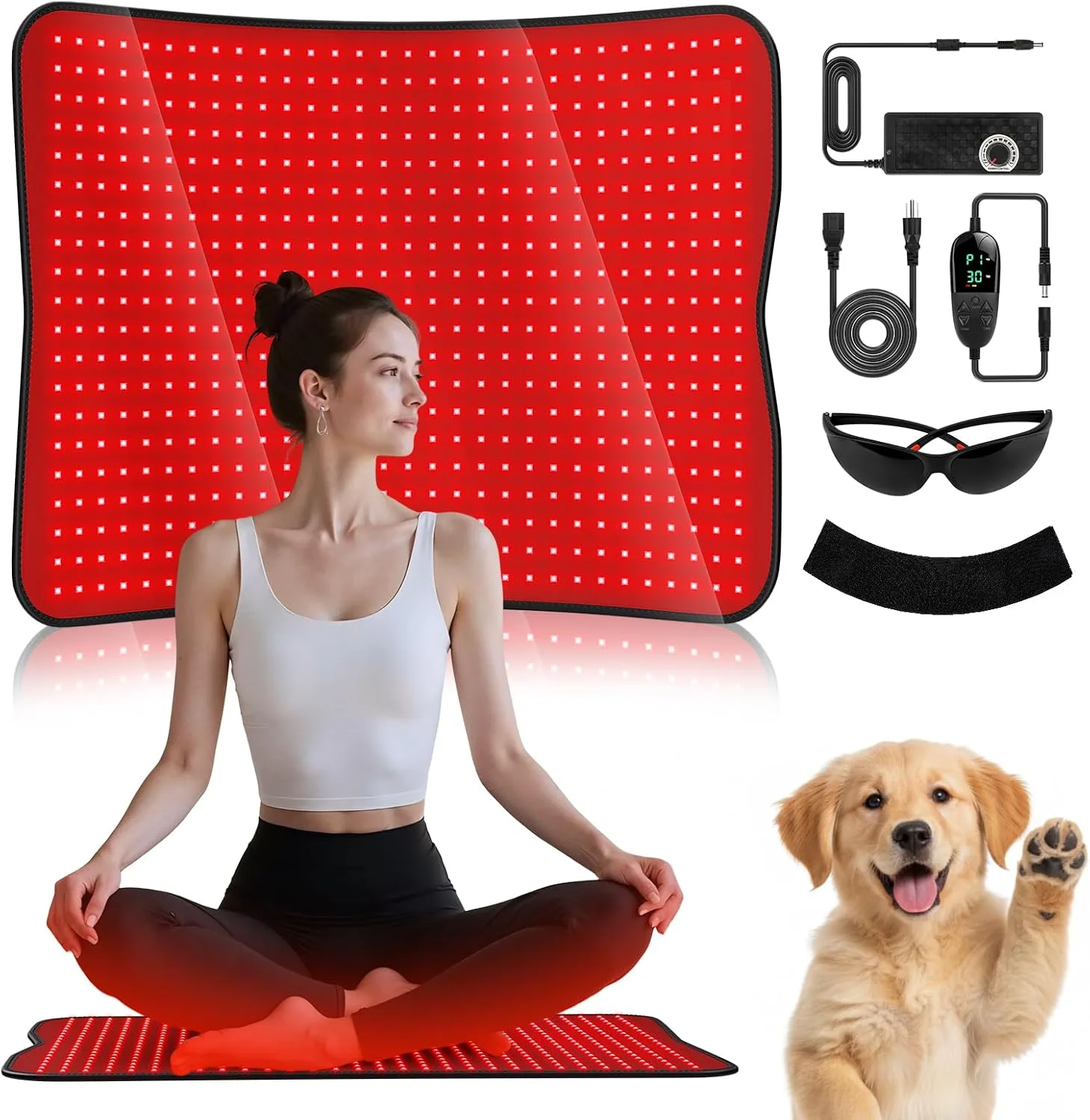 Red Light Therapy for Body,600 LEDs 26.8" x 23.5" Red Light Therapy Mat
