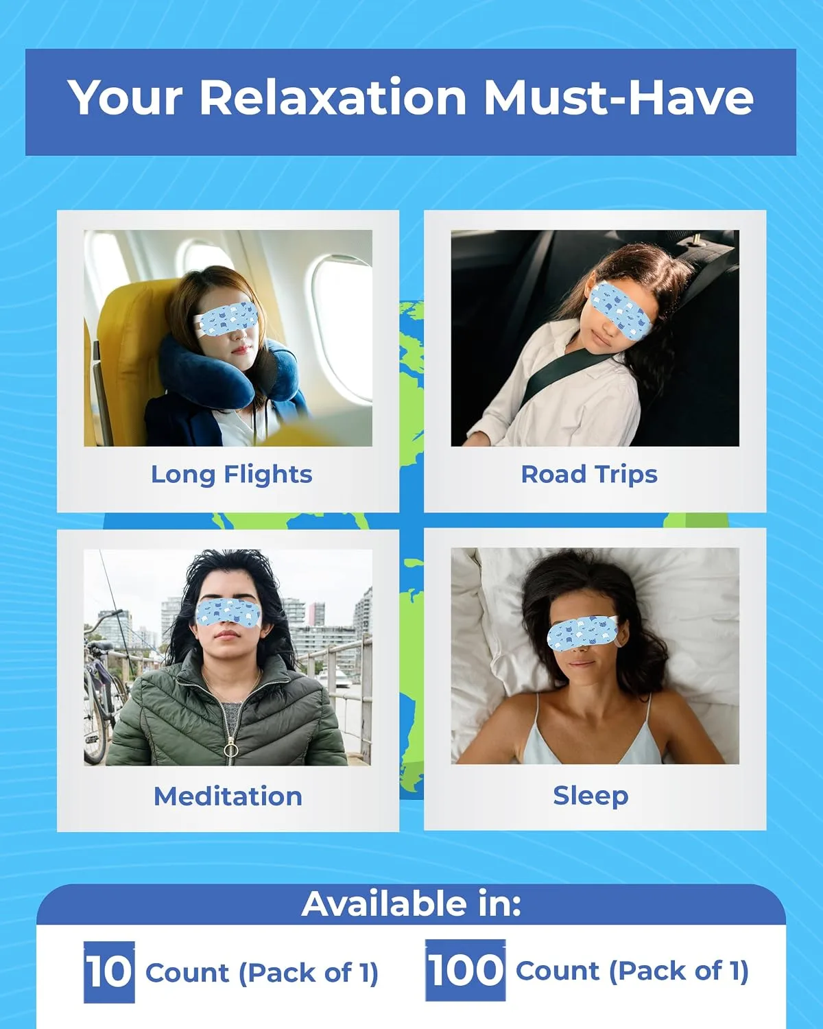Warm Eye Mask Heated Compress for Dry Eyes, Stye Relief & Sleep - Pack of 10