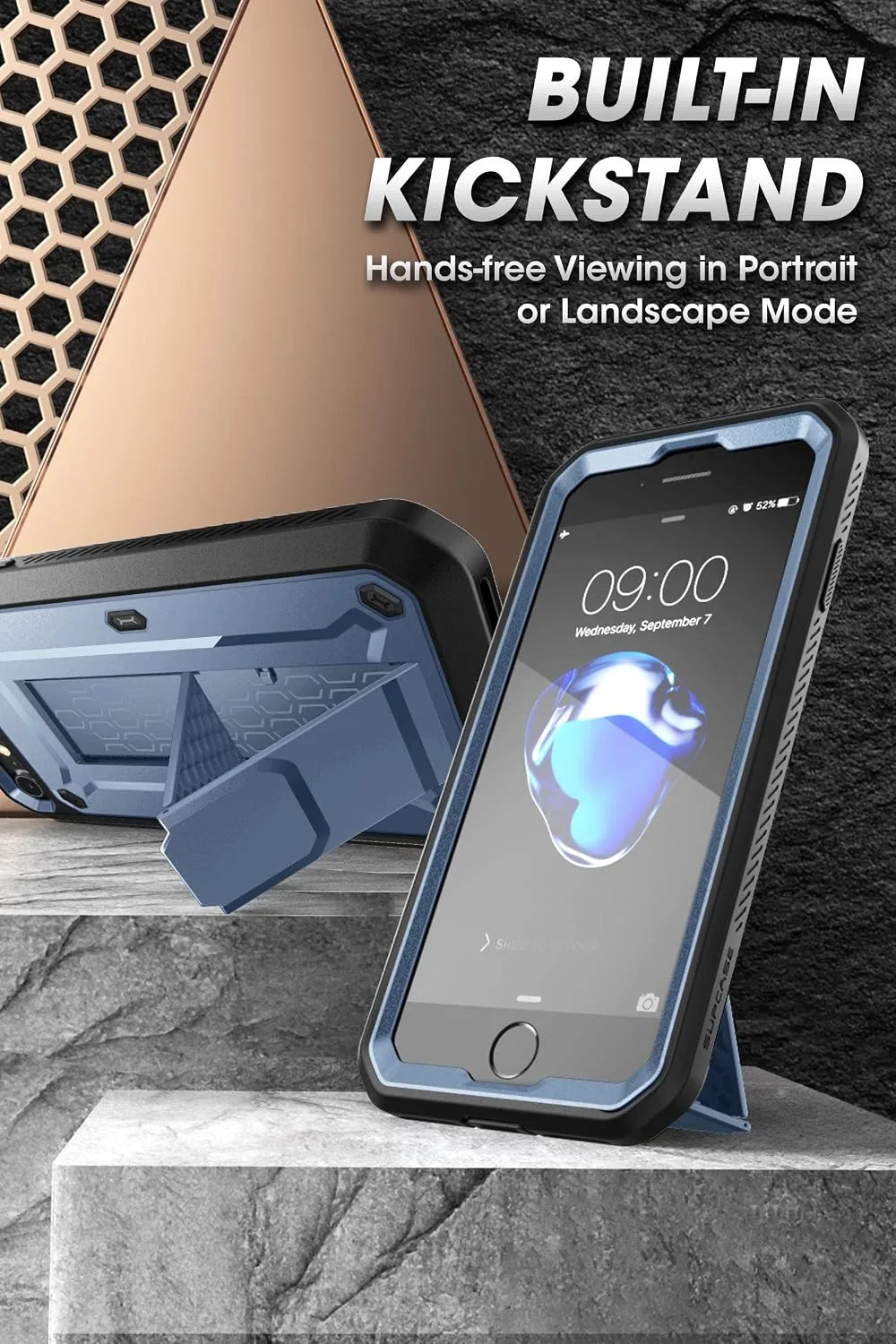 SUPCASE for iPhone SE 3rd / SE 2nd /7/8 Case with Screen Protector,Cerulean