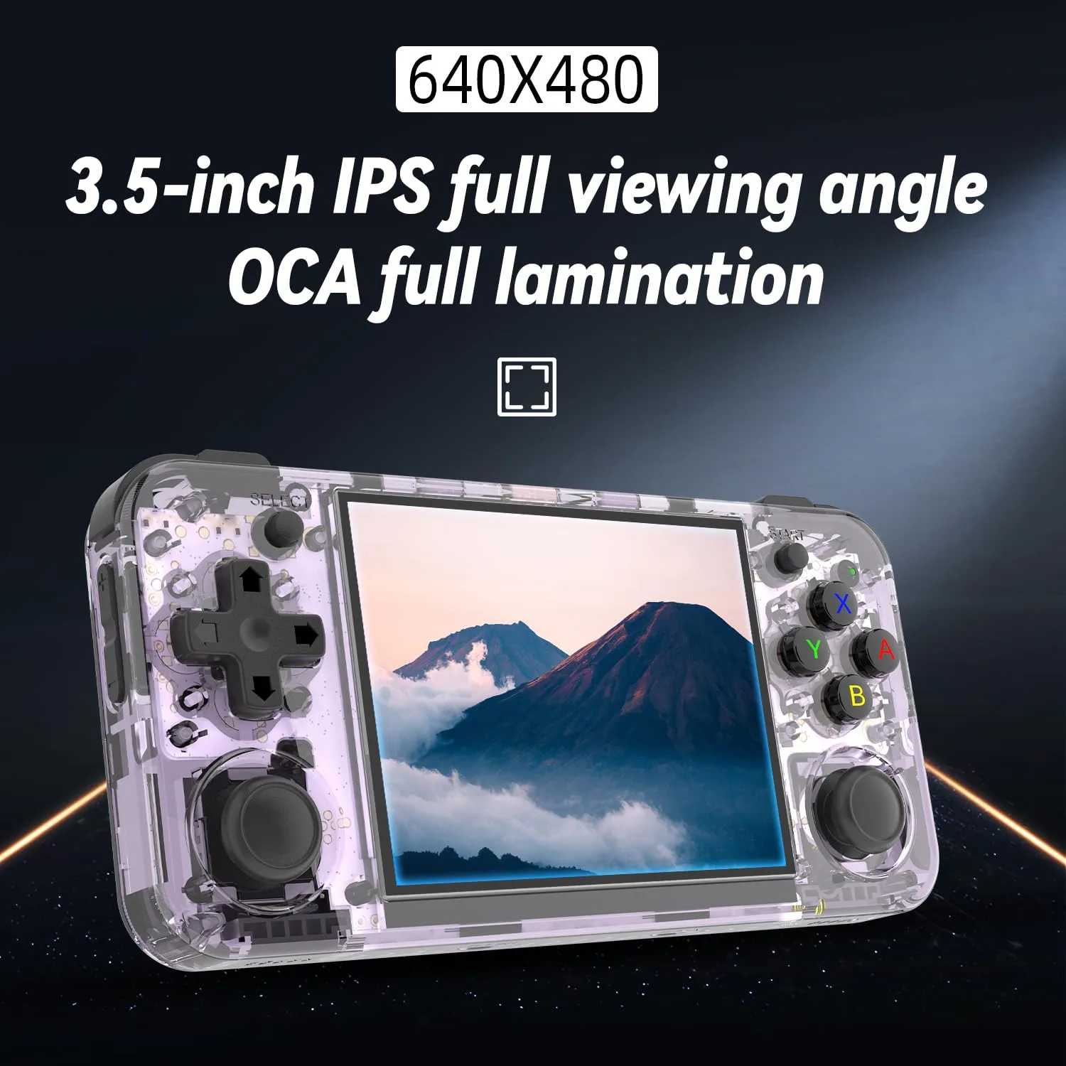 RG35XX H Retro Handheld Game Console Linux System 3.5''IPS Screen 64G TF Card with 3545+ Preinstalled Games RG 35XXH Portable Gaming Console RG35XXH Support 5G WiFi Bluetooth HDMI Purple