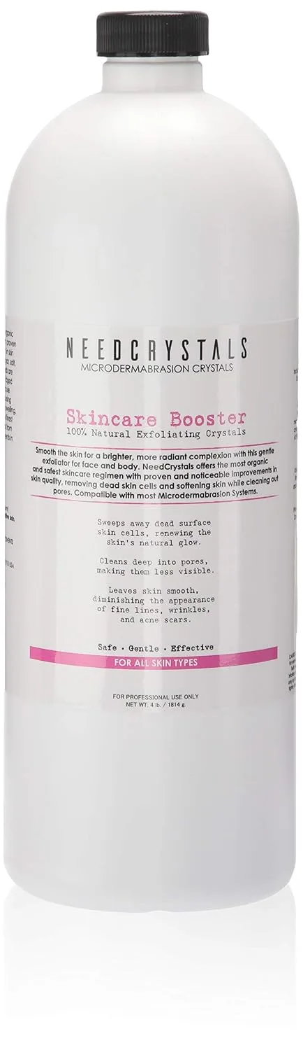 NeedCrystals Microdermabrasion Crystals for Machines, All-Natural Facial Exfoliating Treatment for Dull or Dry Skin, Wrinkles, Blemishes, Scars & More (4 lb, 120 Grit)