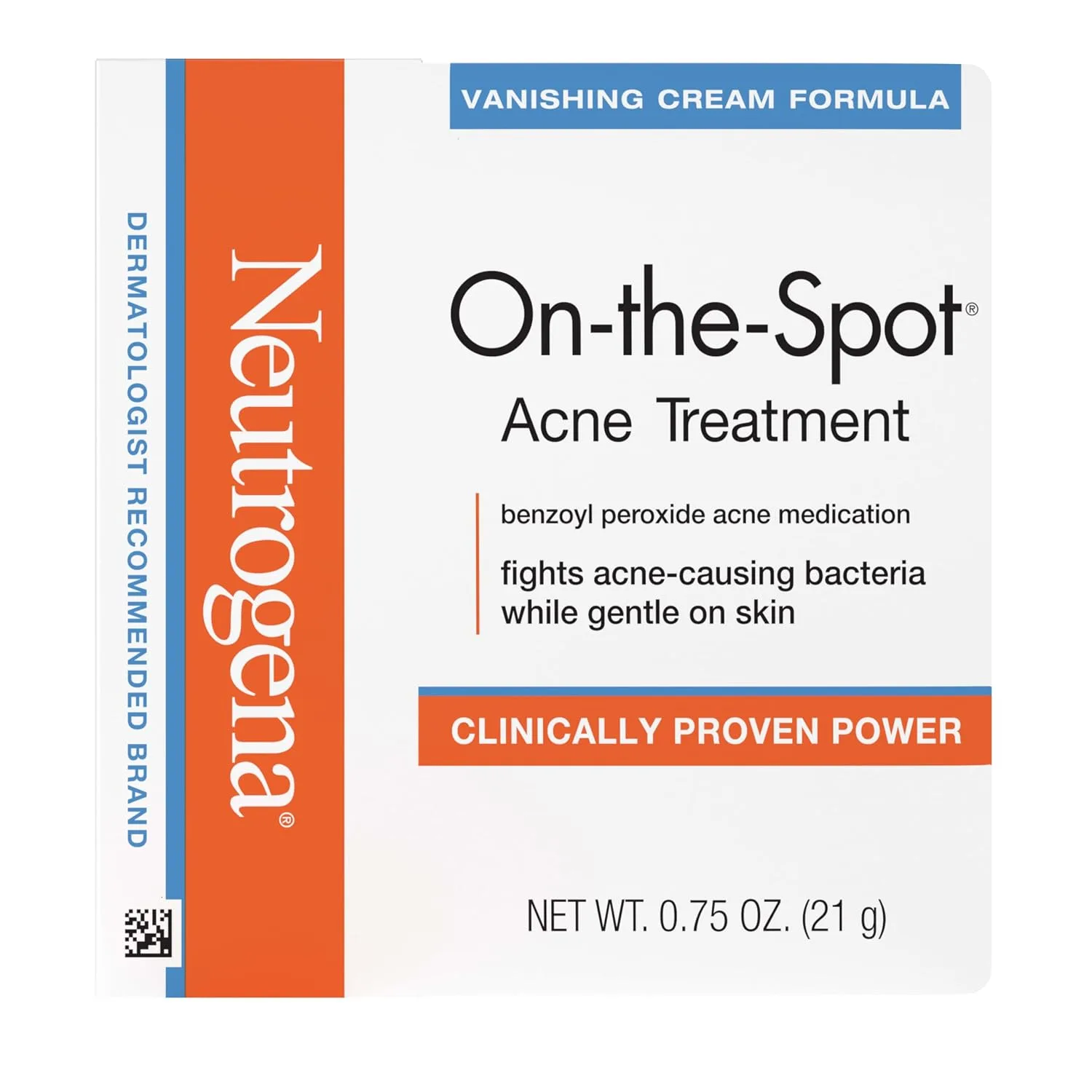 Neutrogena On-The-Spot Acne Spot Treatment Cream, 0.75 oz