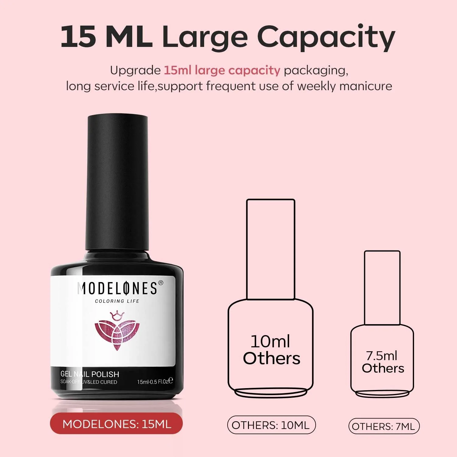 modelones Glitter Gel Nail Polish Pastel Burgundy Red Gel Nail Polish