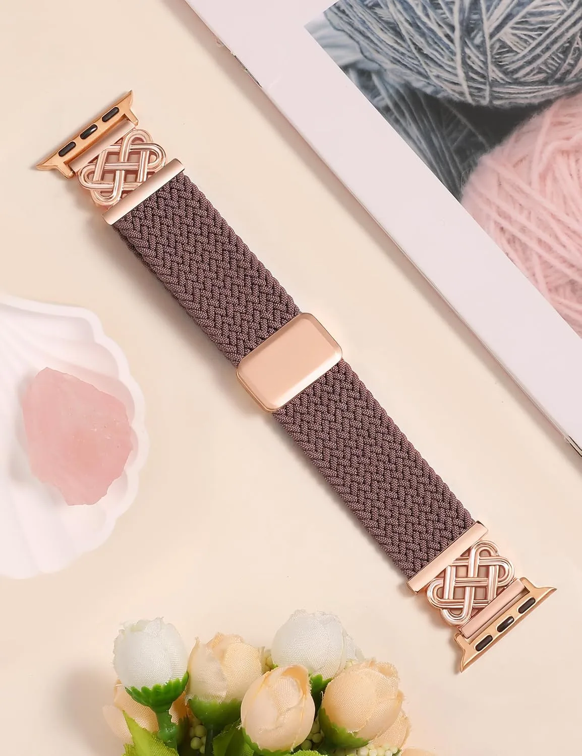 Braided Stretchy Band with Magnetic Clasp for Apple Watch Bands Women Men