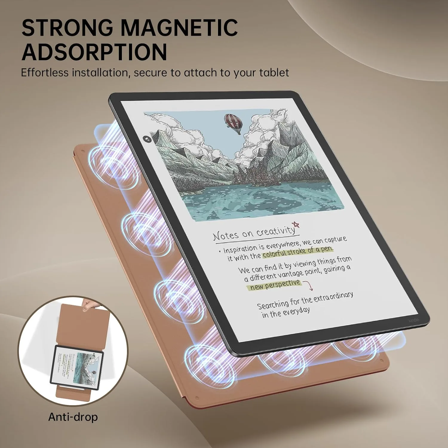 MoKo Magnetic Case for 11" Kindle Scribe 3rd & Colorsoft 1st, Vintage Style