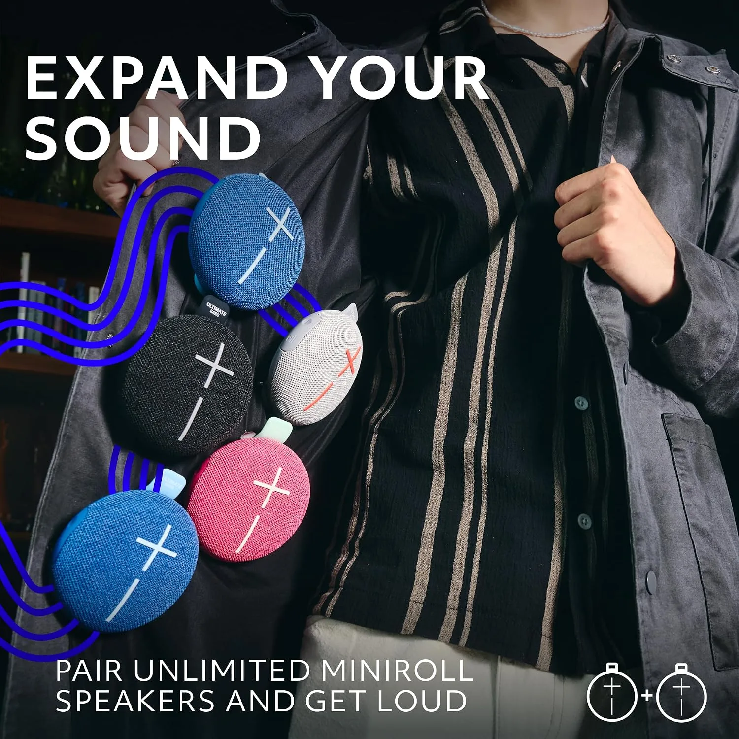 Ultimate Ears MINIROLL Waterproof Bluetooth Speaker - Calming Pink