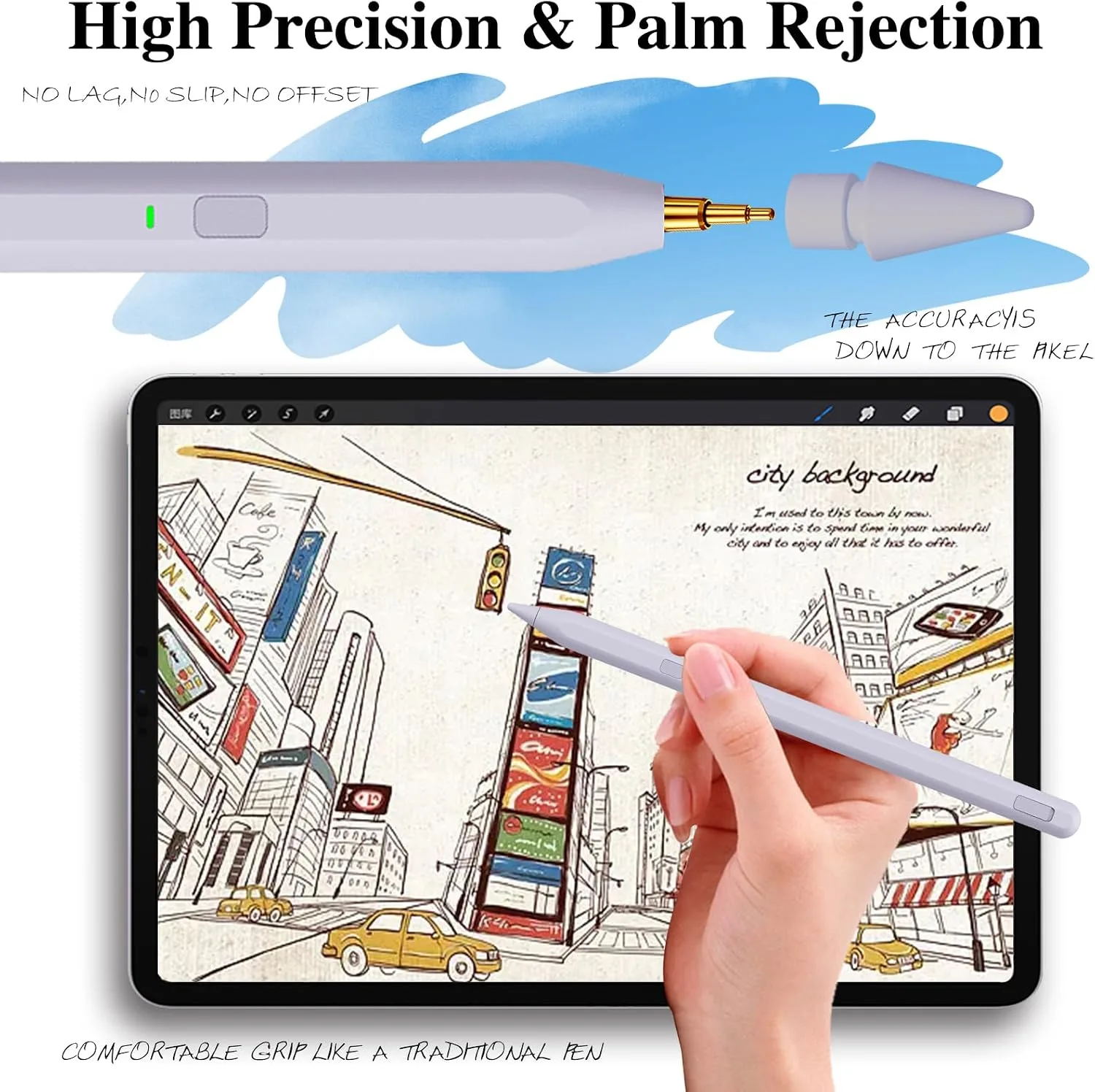 Stylus Pen for iPad 11th&10th Generation,Milikilo Pen with Pencil Holder,Palm Rejection,for Air11&13"(M2/M3), Pad Pro 11"&13"(M4),iPad 6-11th,iPad Pro 11"/12.9 ", iPad Air 3/4/5,Mini 5/6