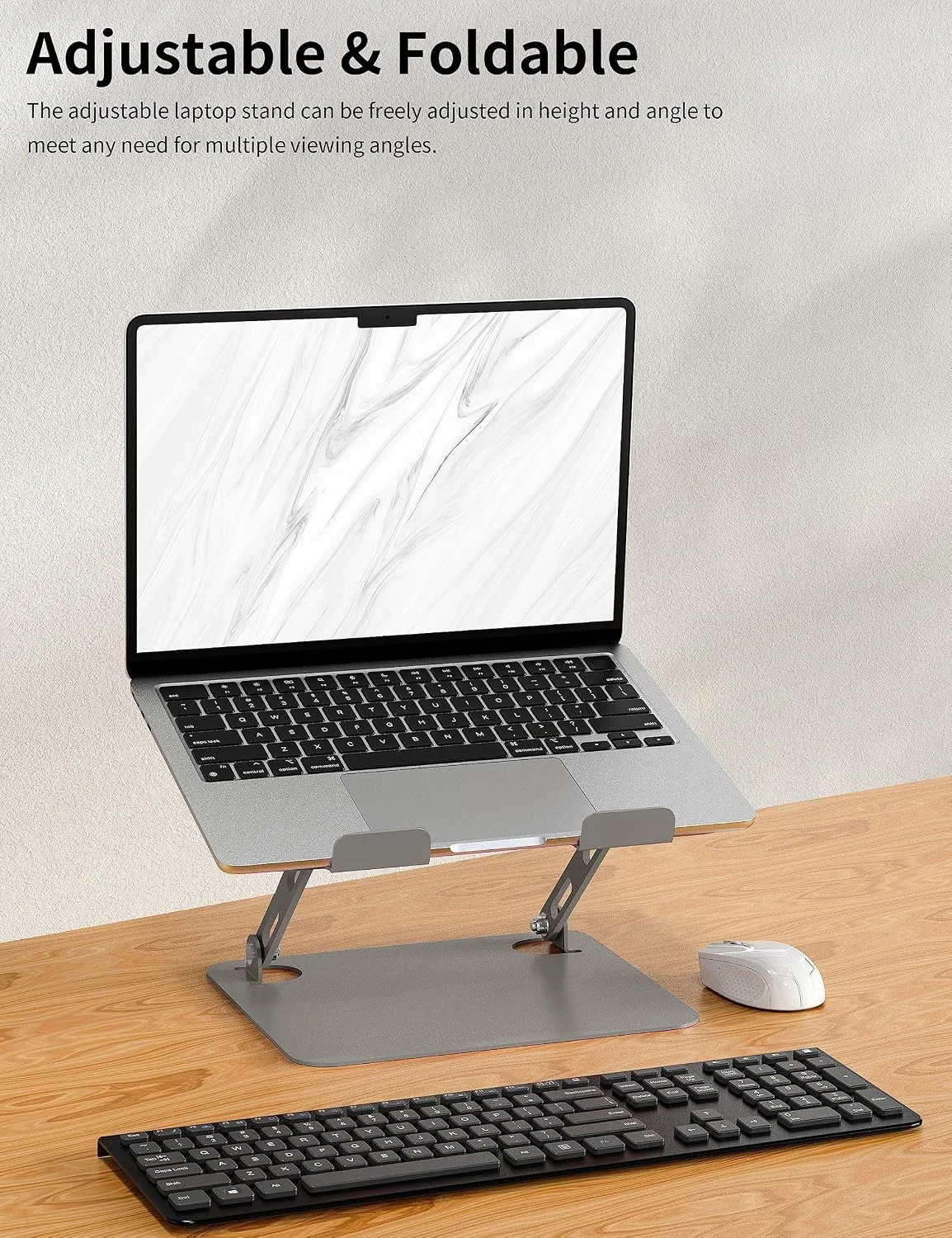 SOUNDANCE Laptop Stand, Heavy Metal Riser, 10-15.6", Light Grey