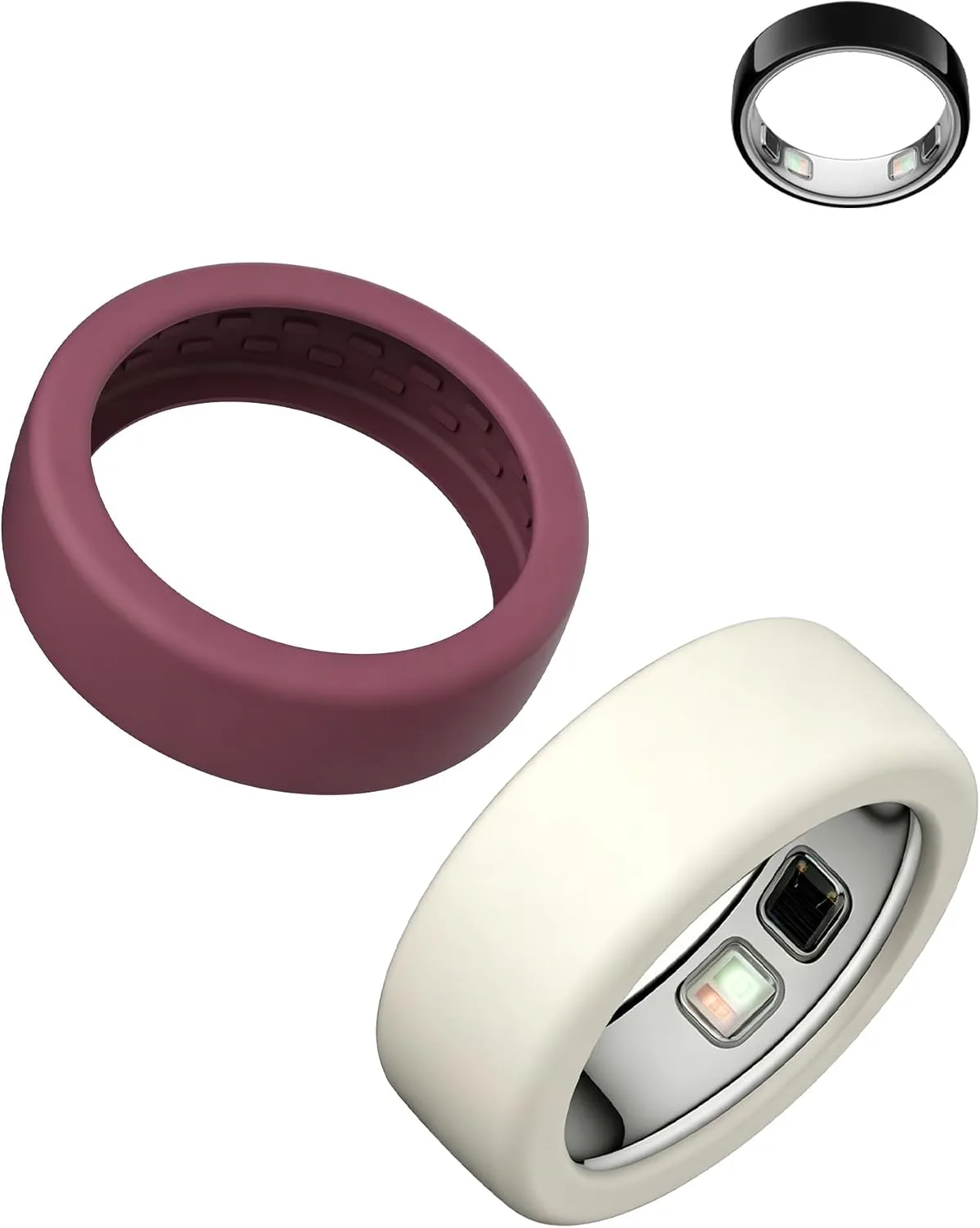 Funda de silicona para Oura Ring 5 Uyrurel 2 unidades talla M (10-13) Burdeo y Estelar