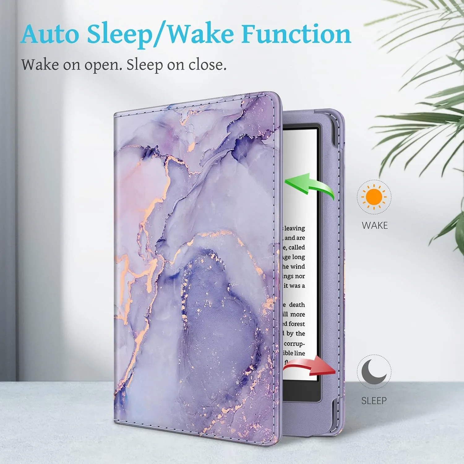 Fintie Stand Case for 6" Kindle 11th Generation 2024/2022, Lilac Marble