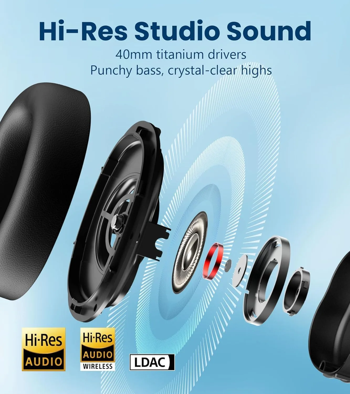Edifier WH950NB Gen 2 8-Level Active Noise Cancelling Headphones, Black