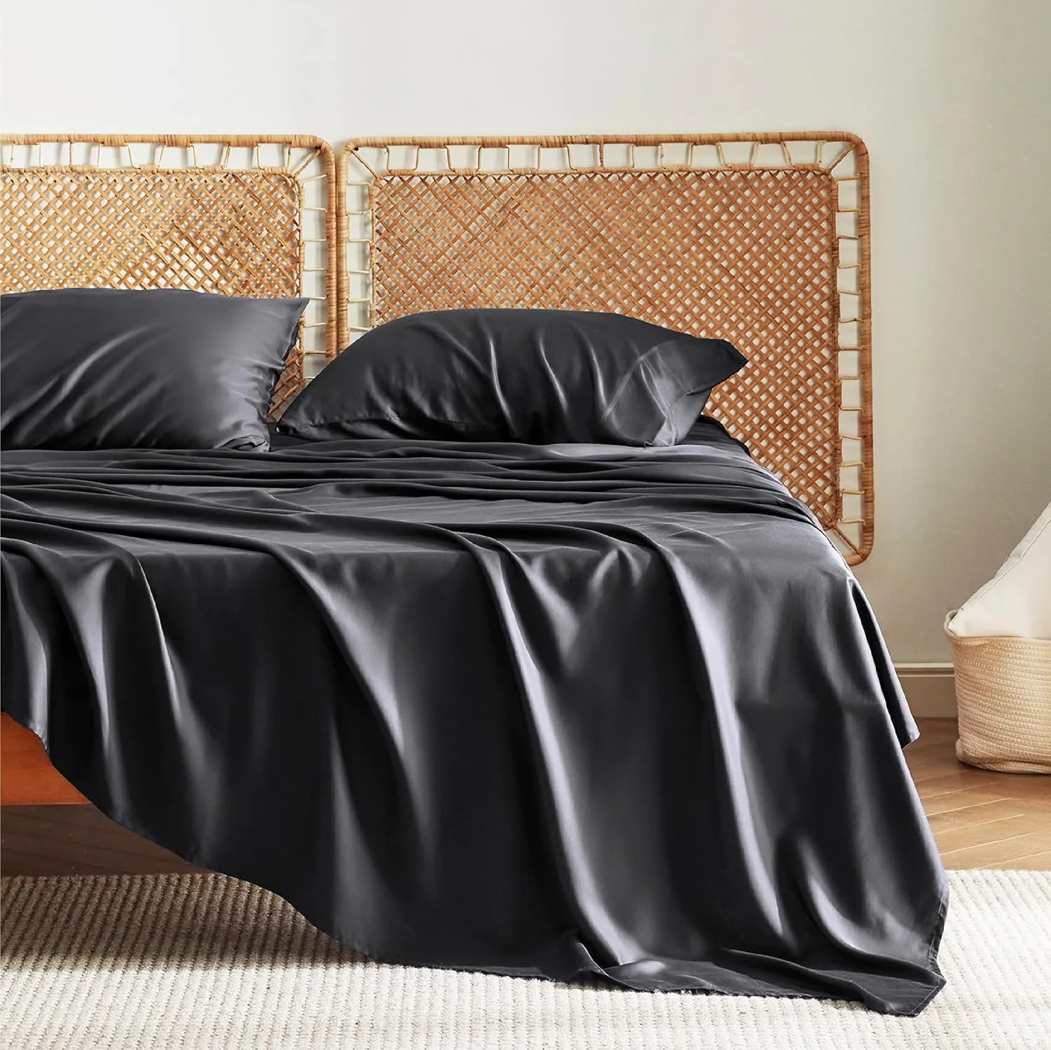 Bedsure PureWoven 100% Rayon Derived from Bamboo, Full Size Sheets, 4 PCS