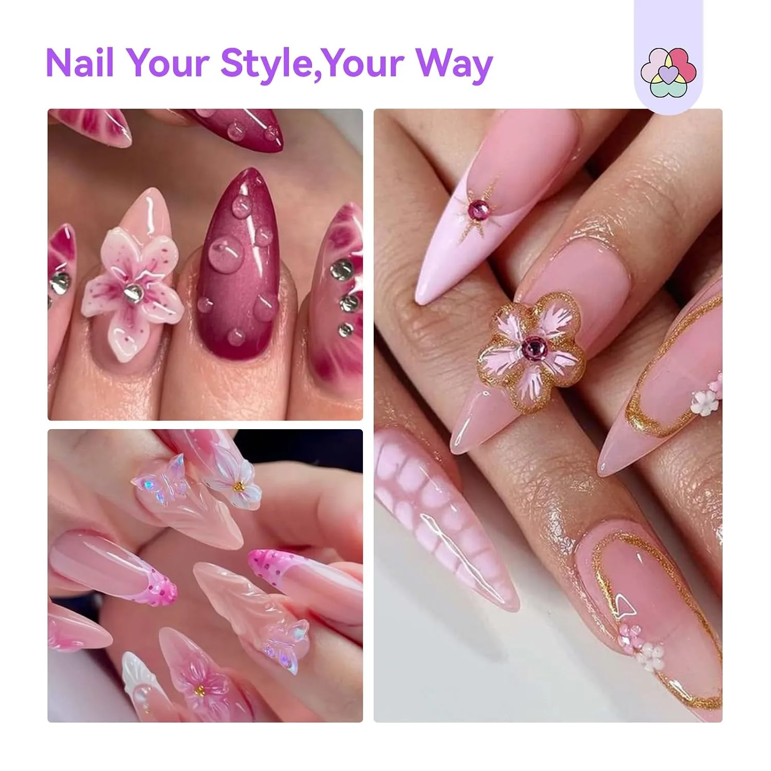 SAVILAND Acrylic Nail Kit for Beginners with Everything, Clear White Pink