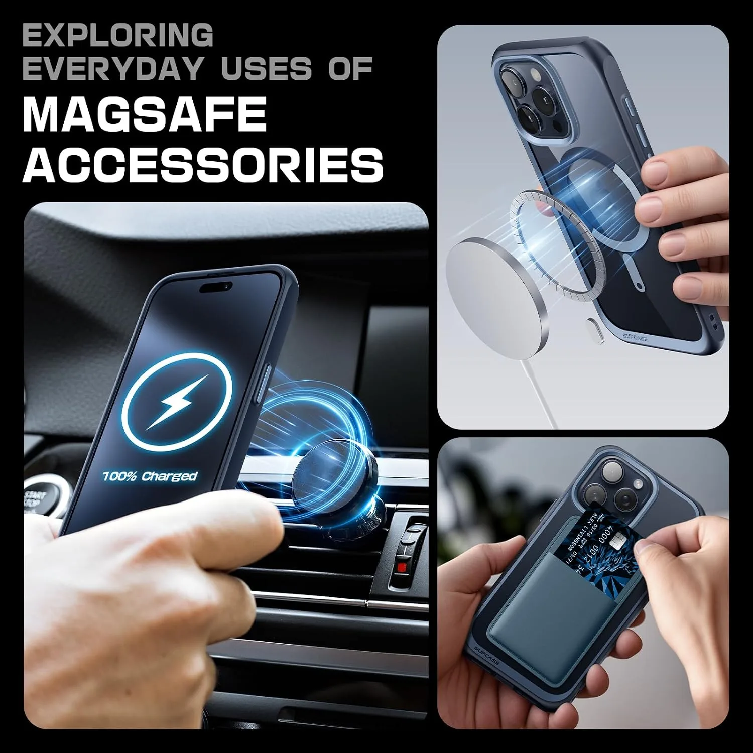 SUPCASE for iPhone 15 Pro Max Case (6.7 inch), Compatible with MagSafe Navy
