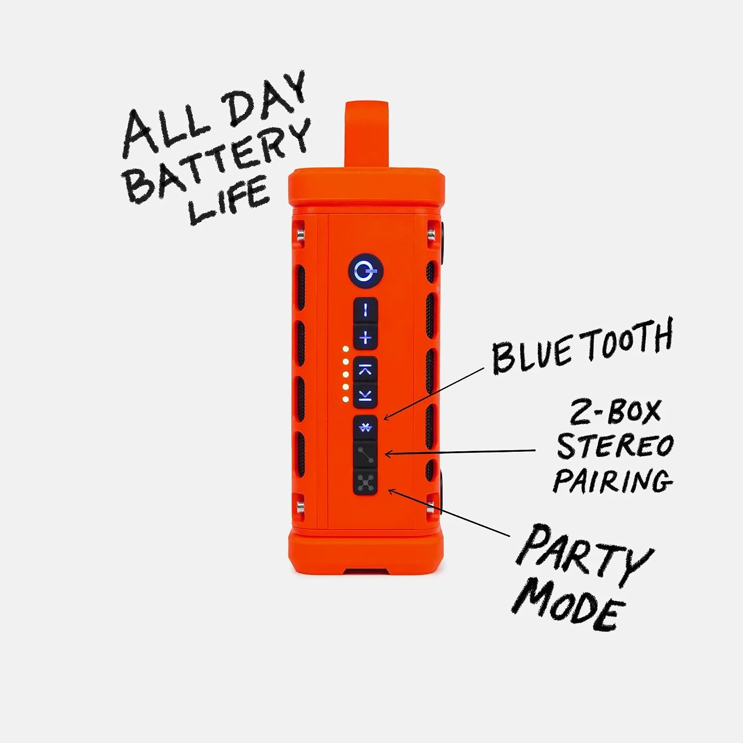 Turtlebox Ranger Bluetooth Speaker. Ultra-Portable, Waterproof, Orange