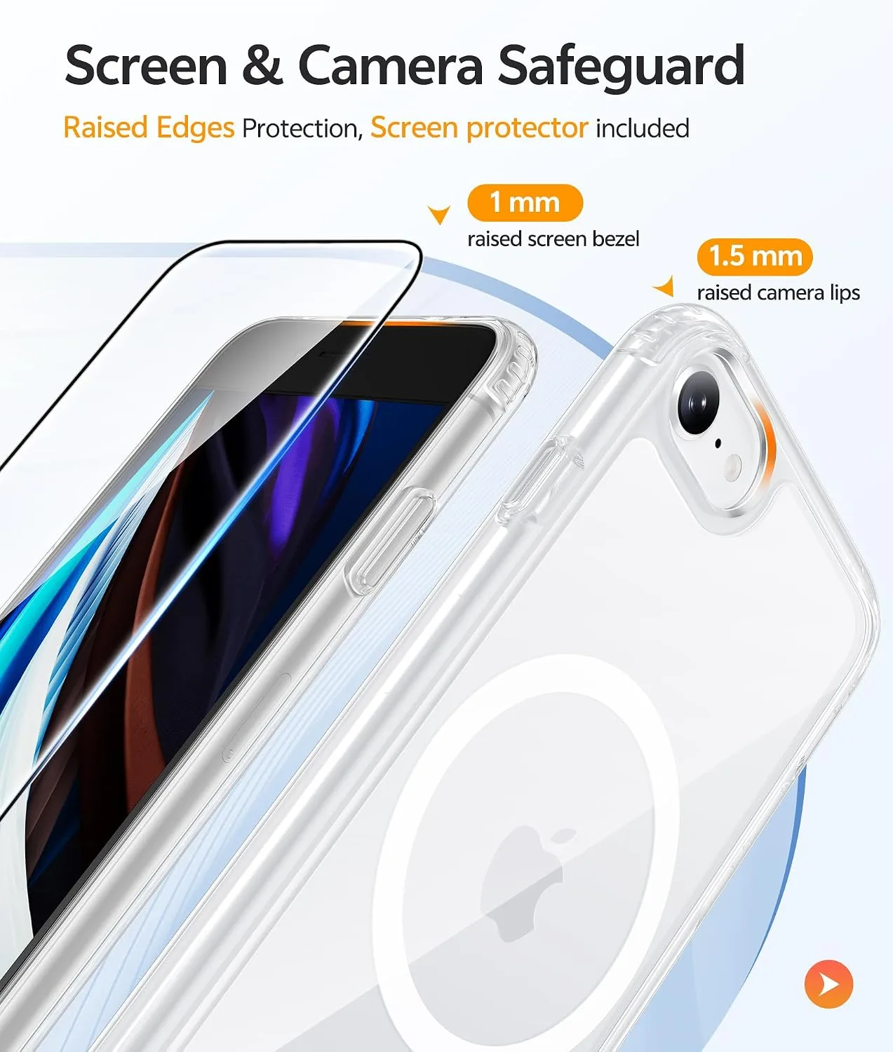 FNTCASE for iPhone SE Case 2022(3rd)/2020(2nd), iPhone 8/7 Case, Clear