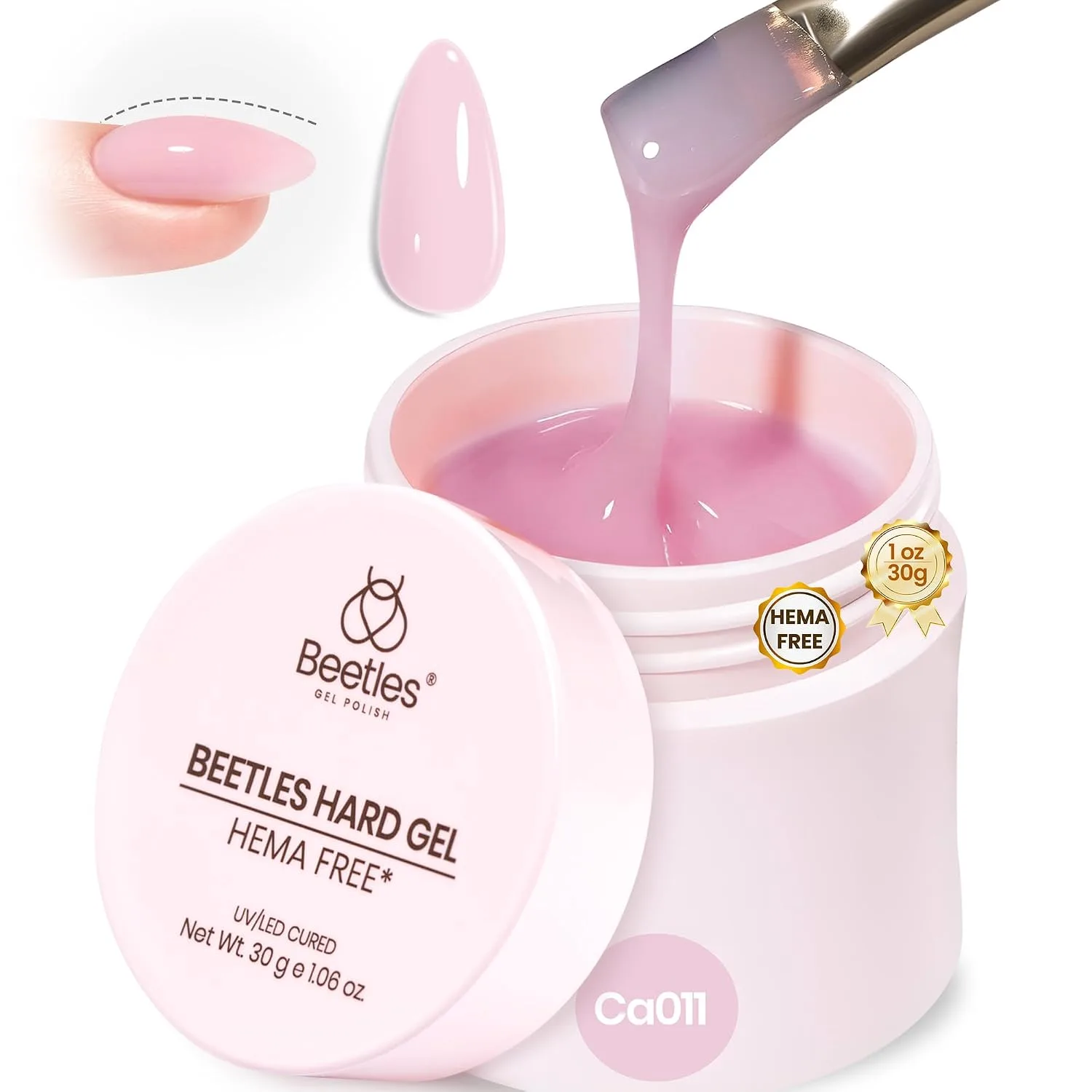 Gel para Uñas Beetles Hard Gel HEMA-Free 30 g Rosa
