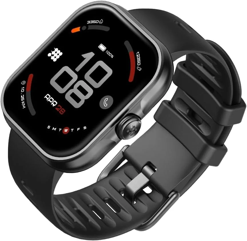 Cubitt Viva Lite Smartwatch, 1.85” AMOLED, Built-in GPS, Bluetooth Calls, VITA AI Assistant, Route Navigation, Compass, 100+ Sports Modes, 3ATM Water Resistant, Offline Music — Obsidian Black