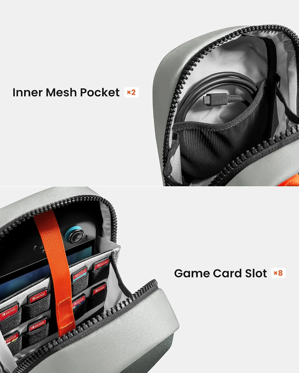 tomtoc Sling Carrying Bag for Nintendo Switch 2 with 8 Game Card Slots