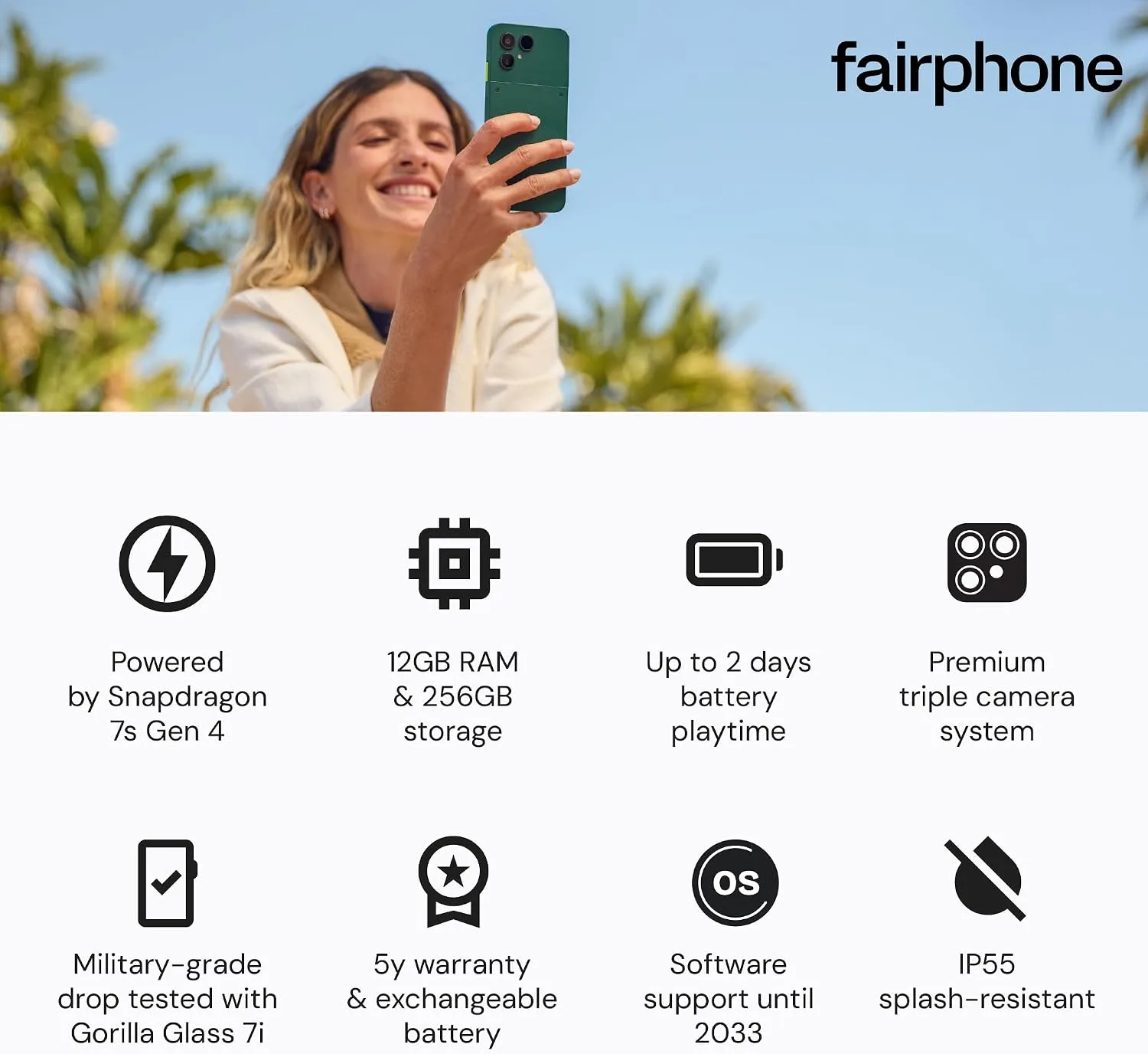 Fairphone Gen. 6+ 12GB/256GB Modular Unlocked Android Phone-Forest Green