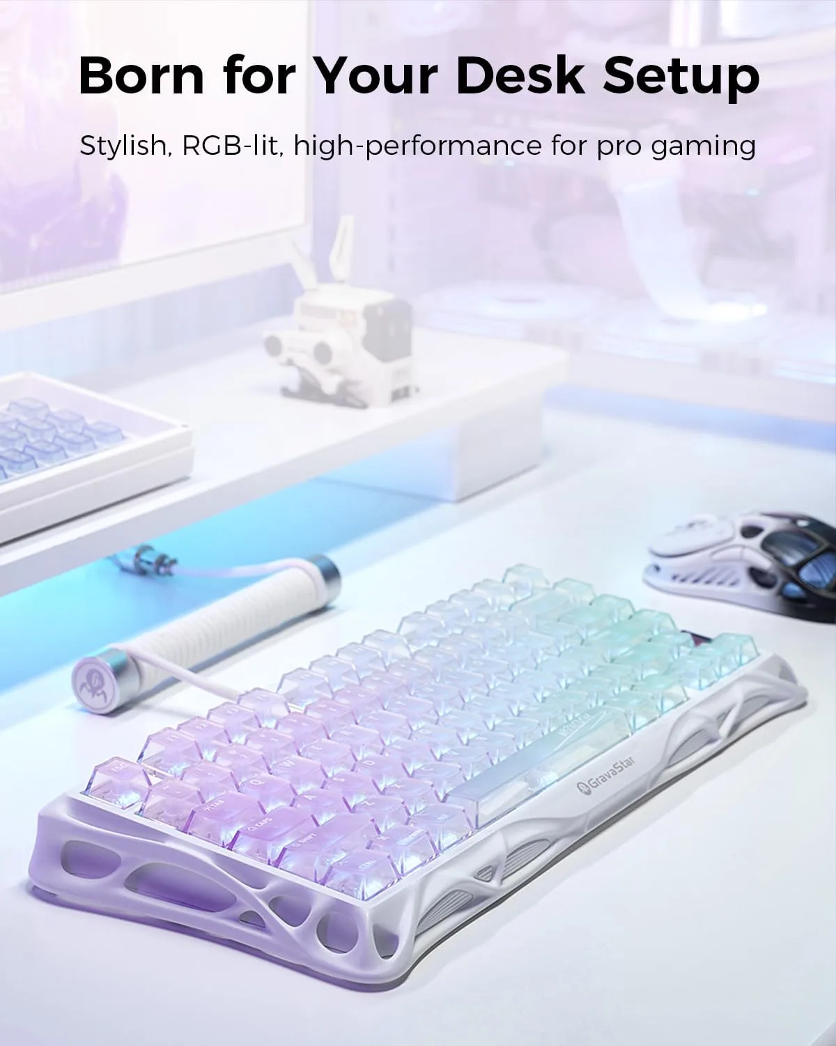 GravaStar Mercury K1 Lite 75% Wireless Mechanical Gaming Keyboard RGB
