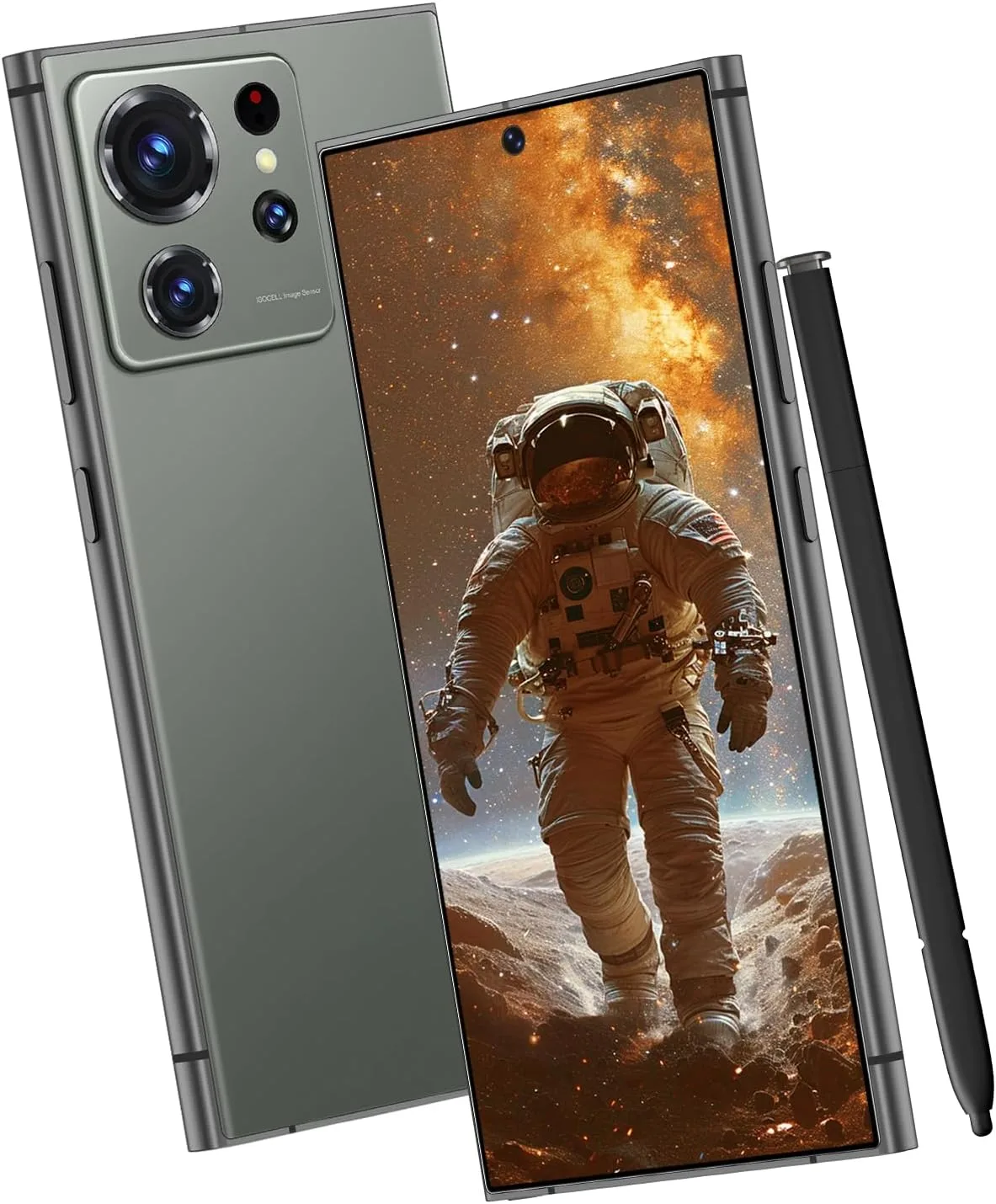 C24 Ultra Unlocked Cell Phones Smartphone with Built-in Pen 8+256GB Android 13 Phones 6.8" HD Screen Dual SIM 108MP+48MP Camera (Green)