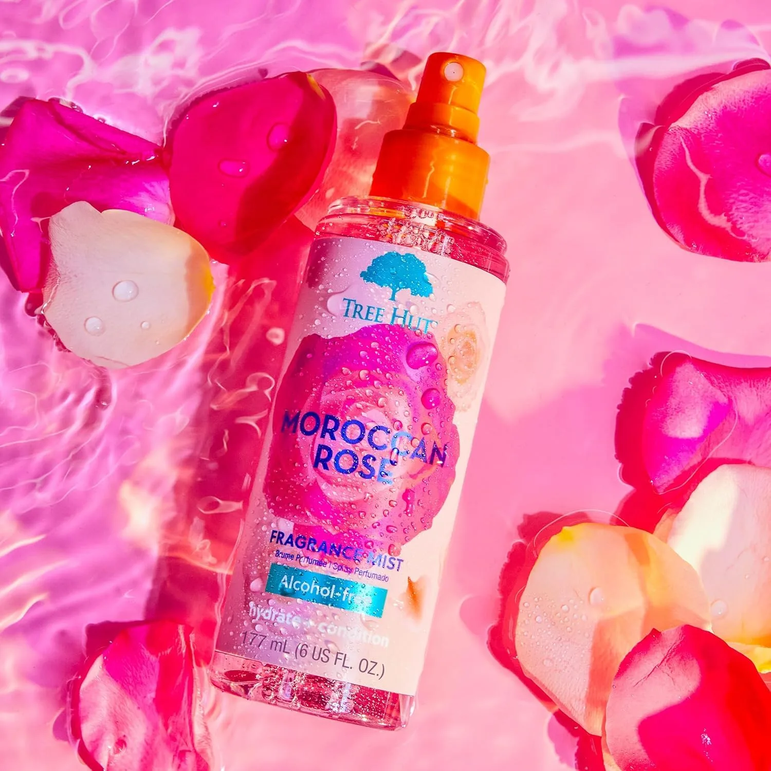 Tree Hut Moroccan Rose Hair & Body Mist, Alcohol-Free Body Spray, 6 Fl Oz