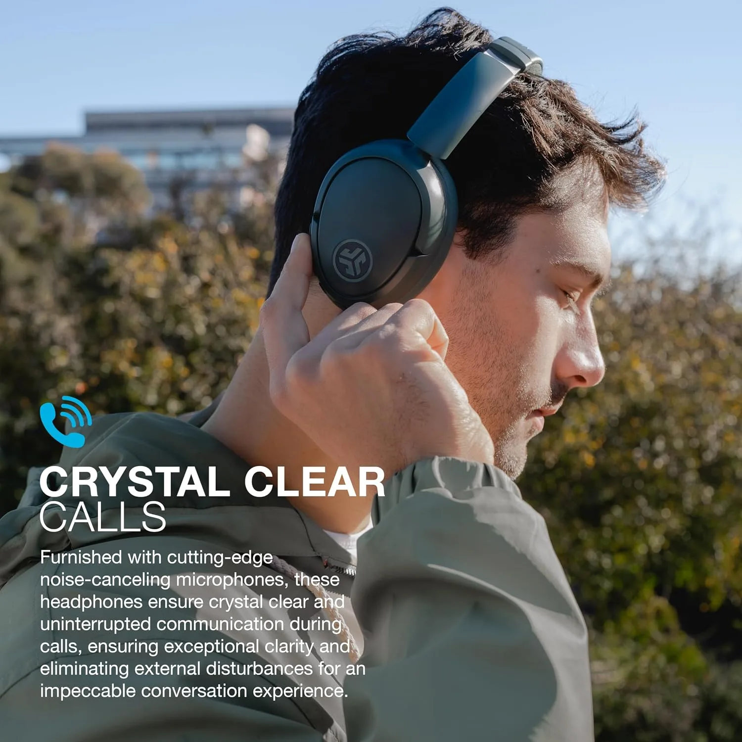 JLab JBuds Lux ANC Wireless Over-Ear Headphones, Sage